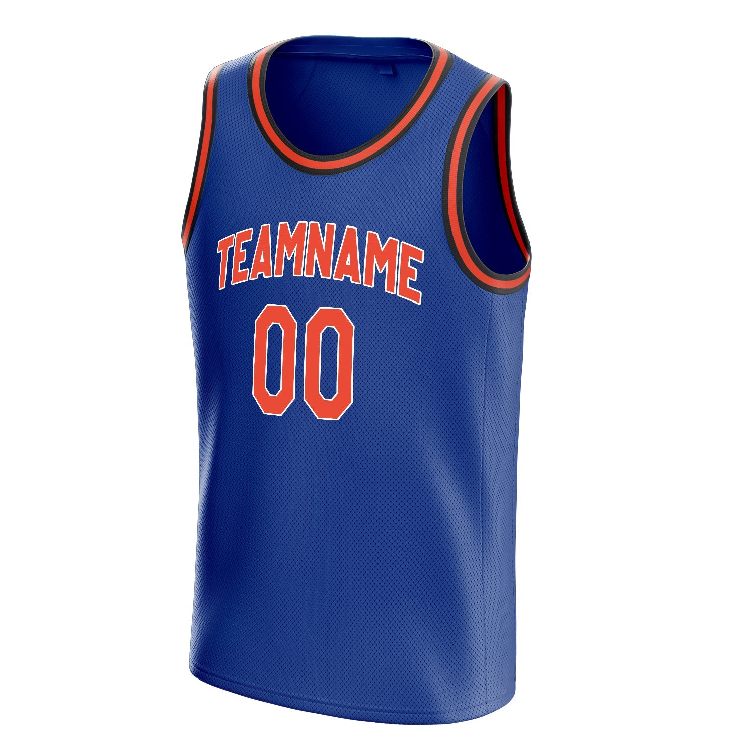 Custom Royal Orange Solid-Color Basketball Jersey
