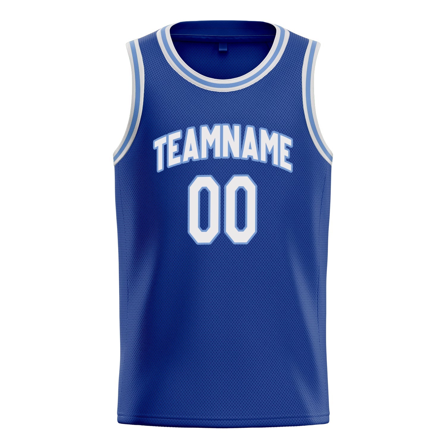 Custom Royal White Solid-Color Basketball Jersey