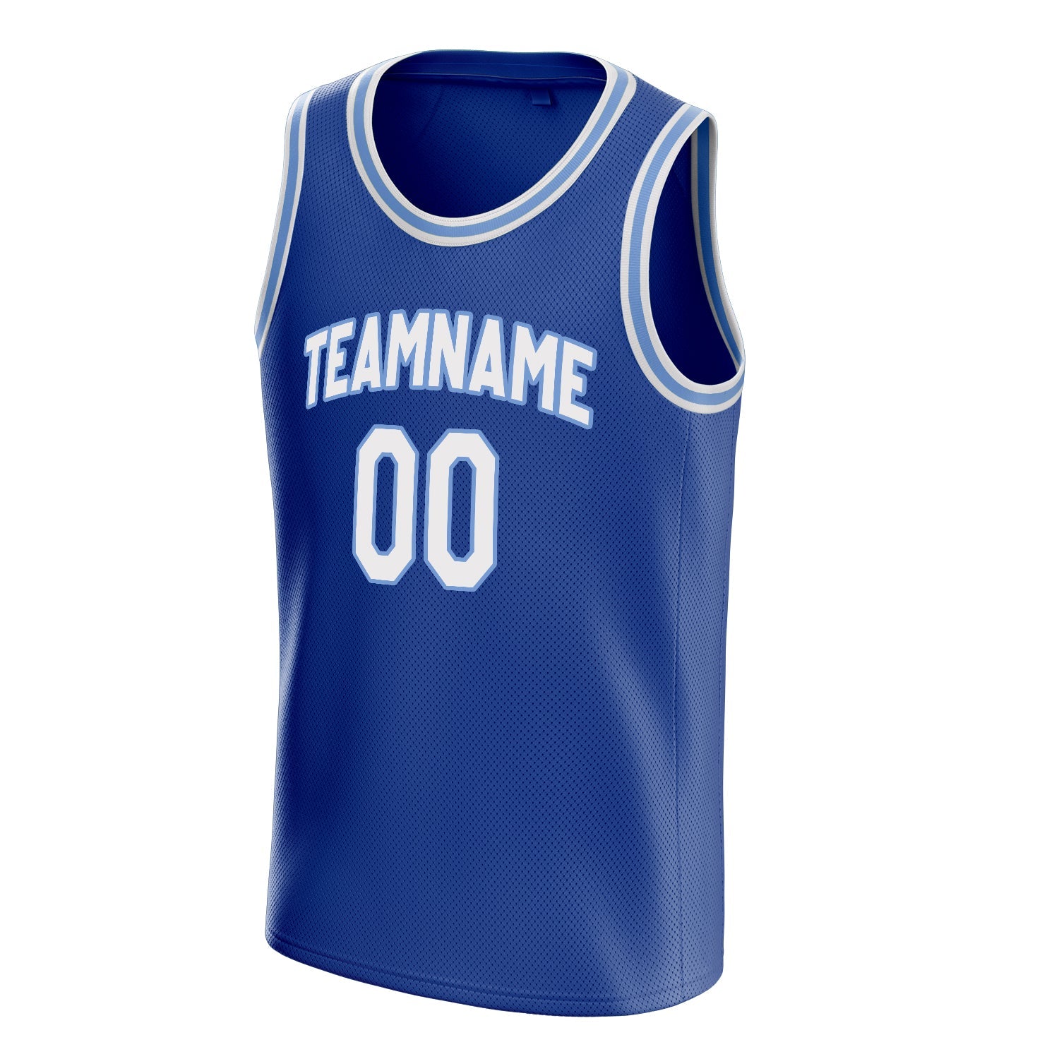 Custom Royal White Solid-Color Basketball Jersey