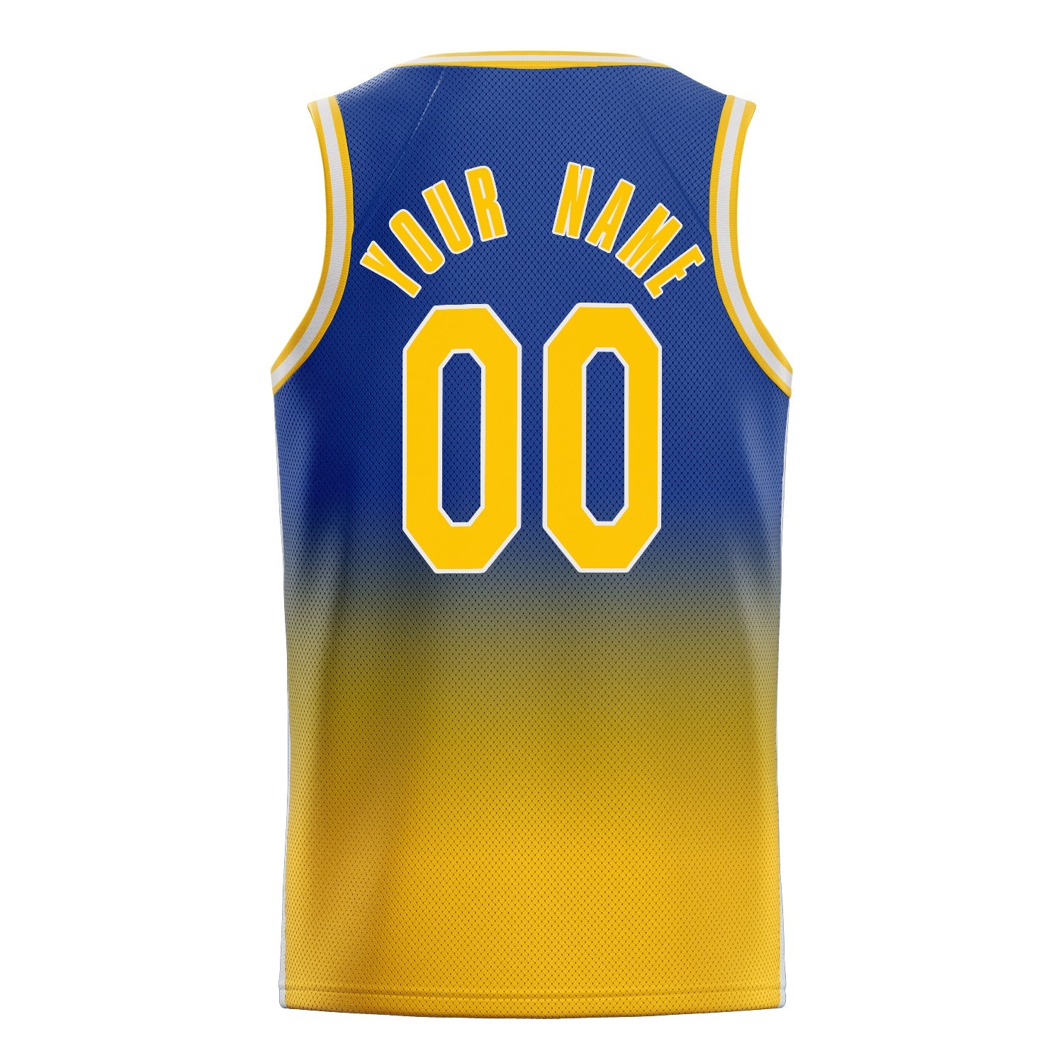 Custom Royal Gold Fade Basketball Jersey