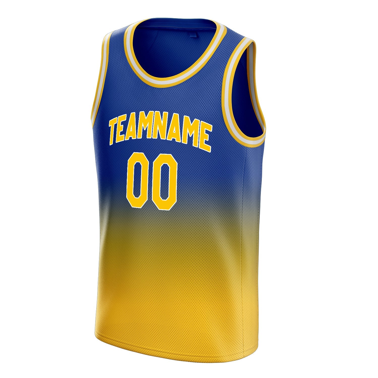 Custom Royal Gold Fade Basketball Jersey