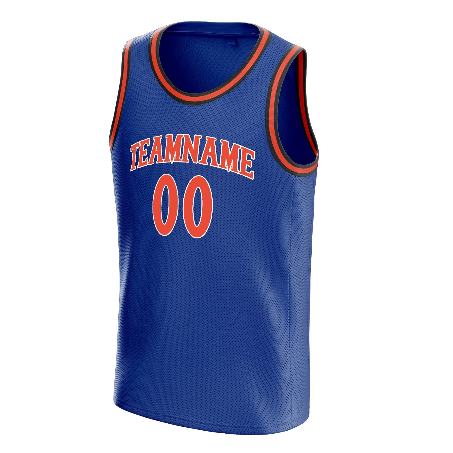 Custom Royal Orange Solid-Color Basketball Jersey