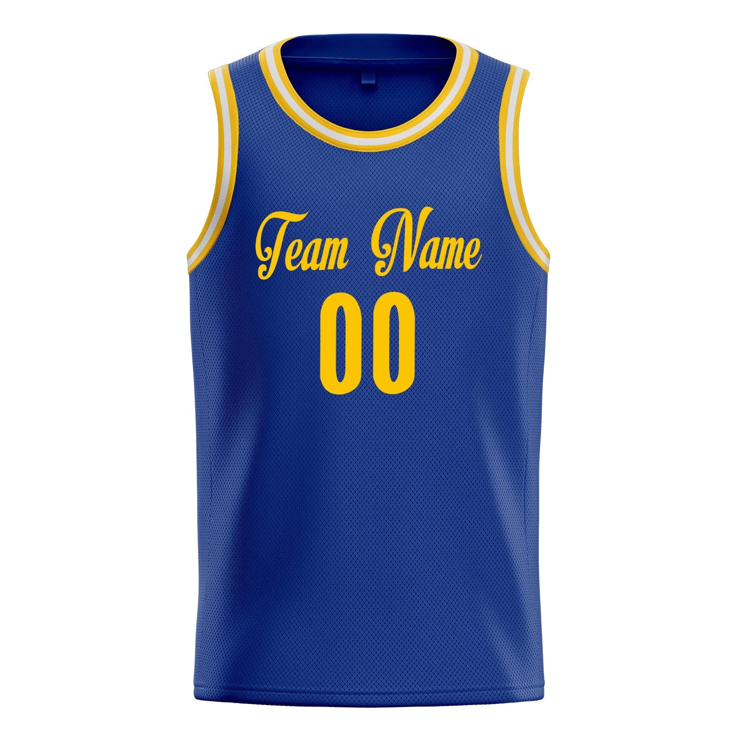 Custom Royal Gold Solid-Color Basketball Jersey