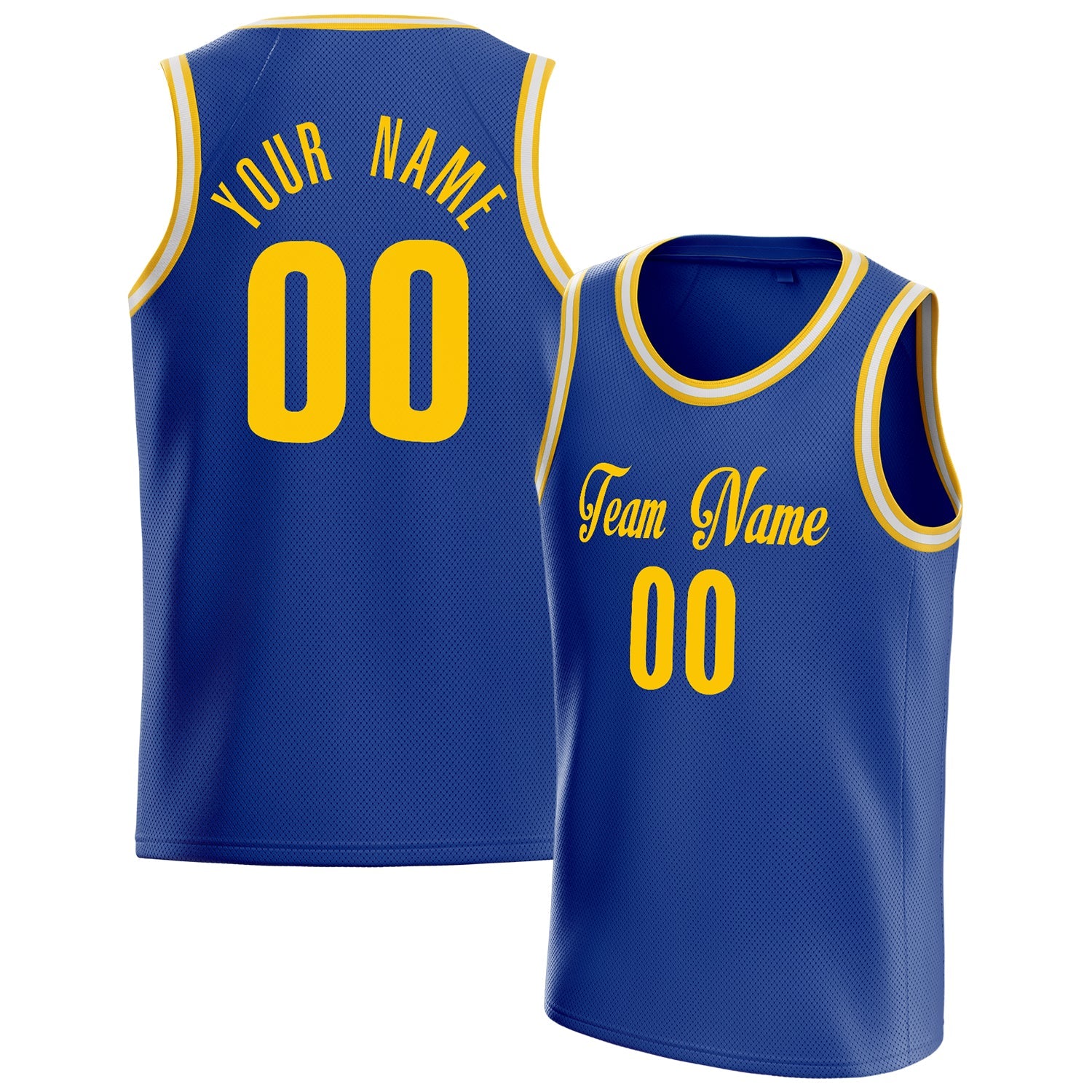 Custom Royal Gold Solid-Color Basketball Jersey