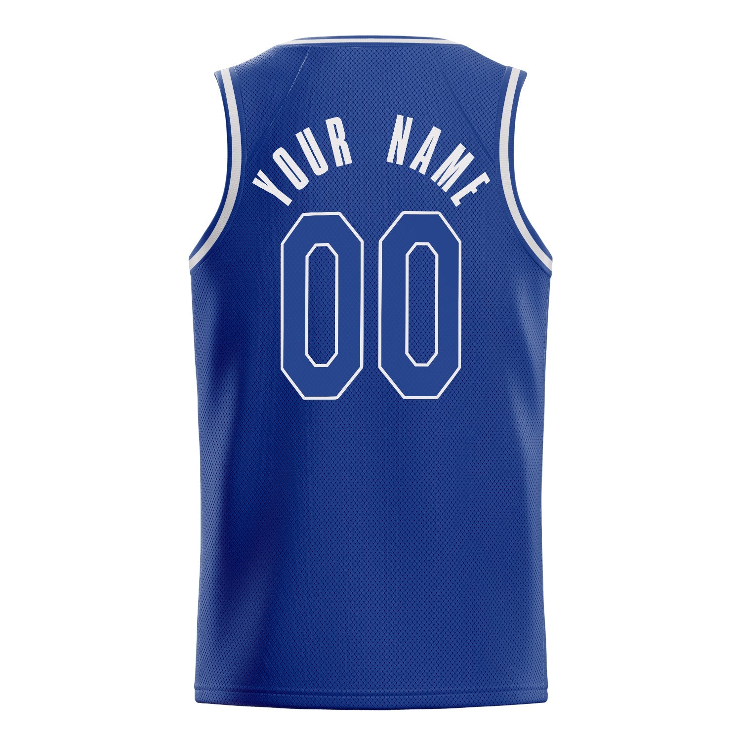 Custom Royal White Solid-Color Basketball Jersey