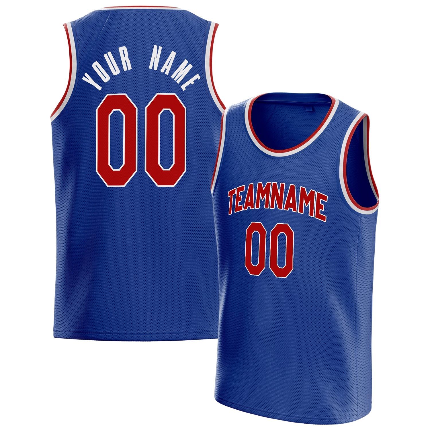 Custom Royal Red Solid-Color Basketball Jersey
