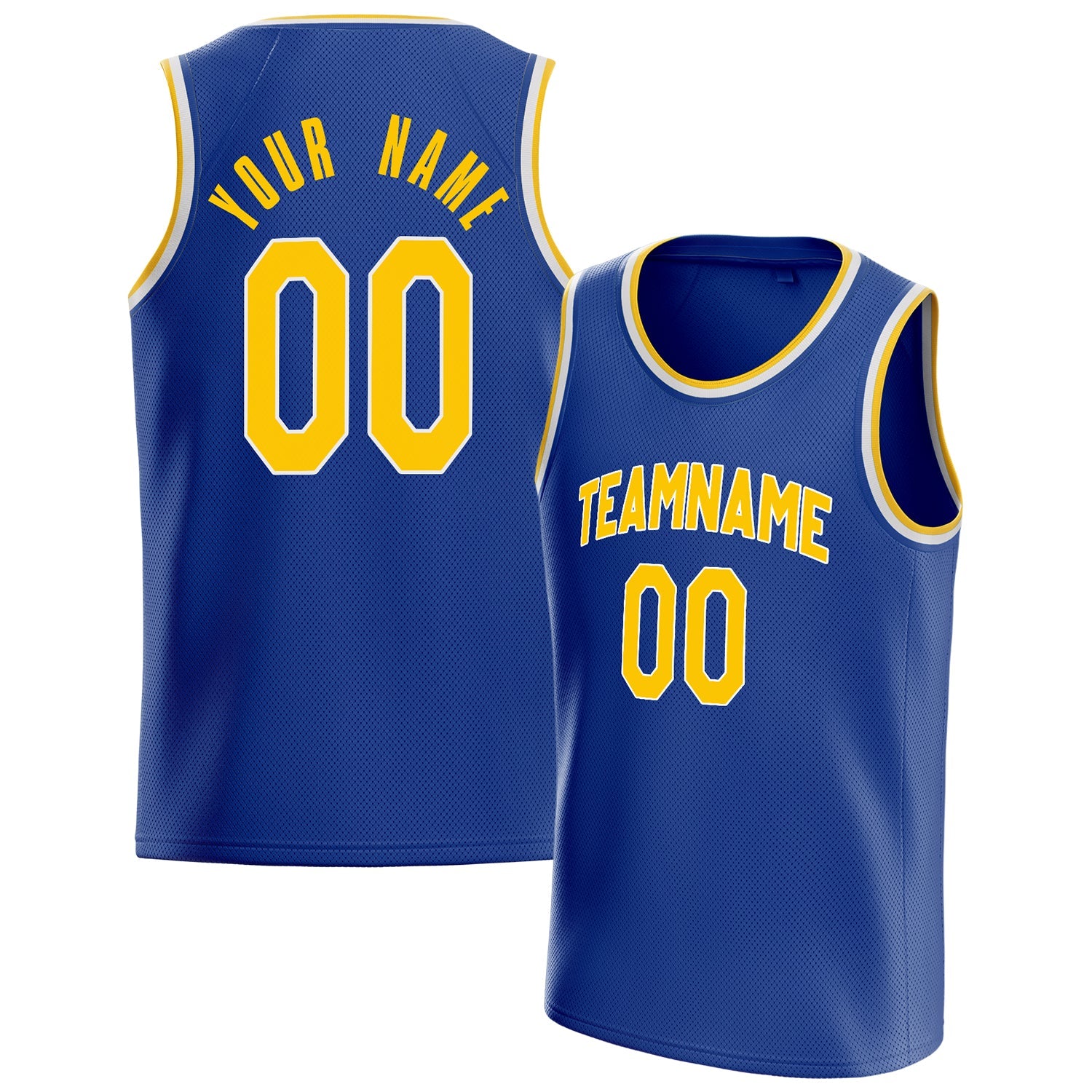Custom Royal Gold Solid-Color Basketball Jersey