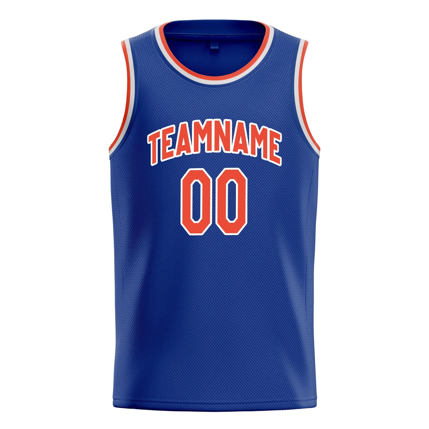 Custom Royal Orange Solid-Color Basketball Jersey