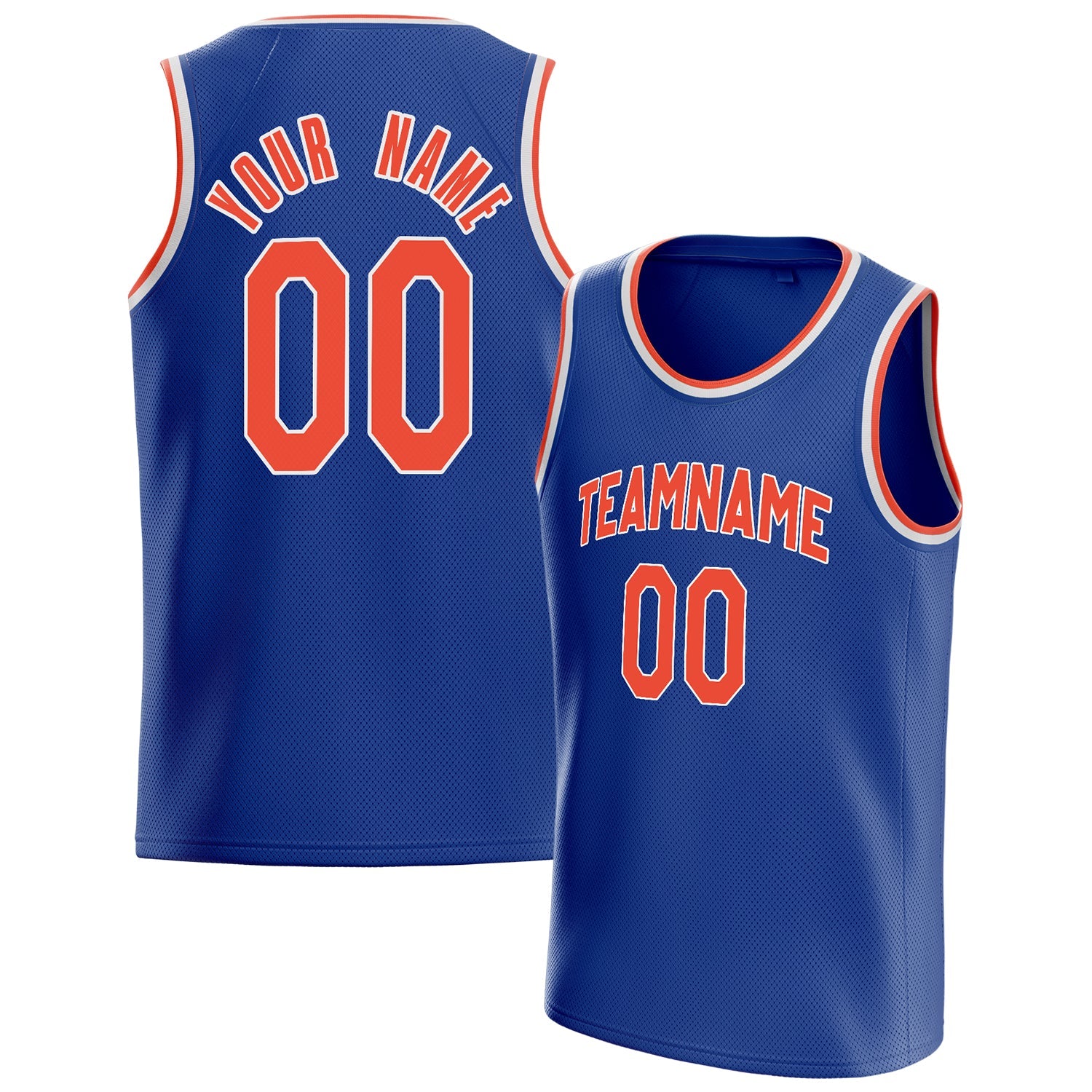 Custom Royal Orange Solid-Color Basketball Jersey