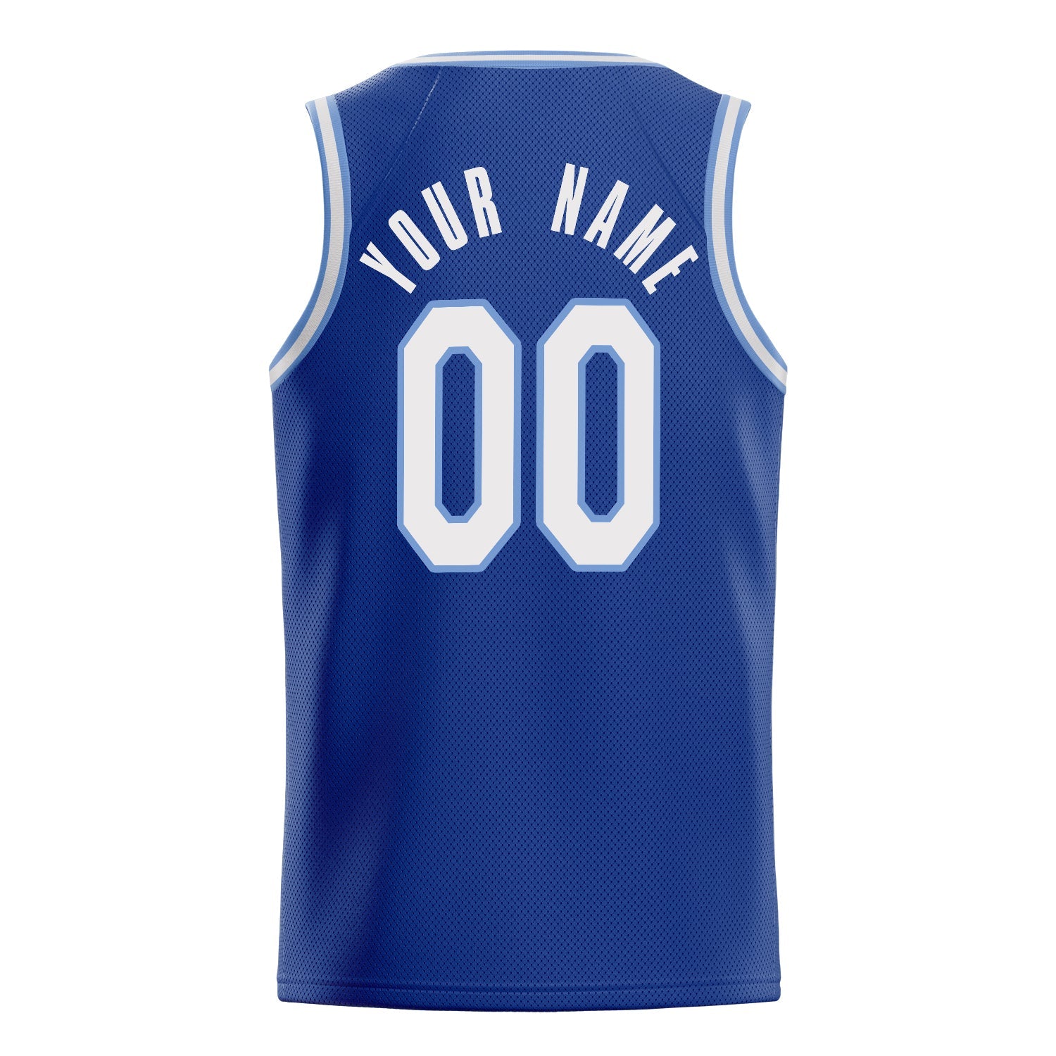Custom Royal White Solid-Color Basketball Jersey