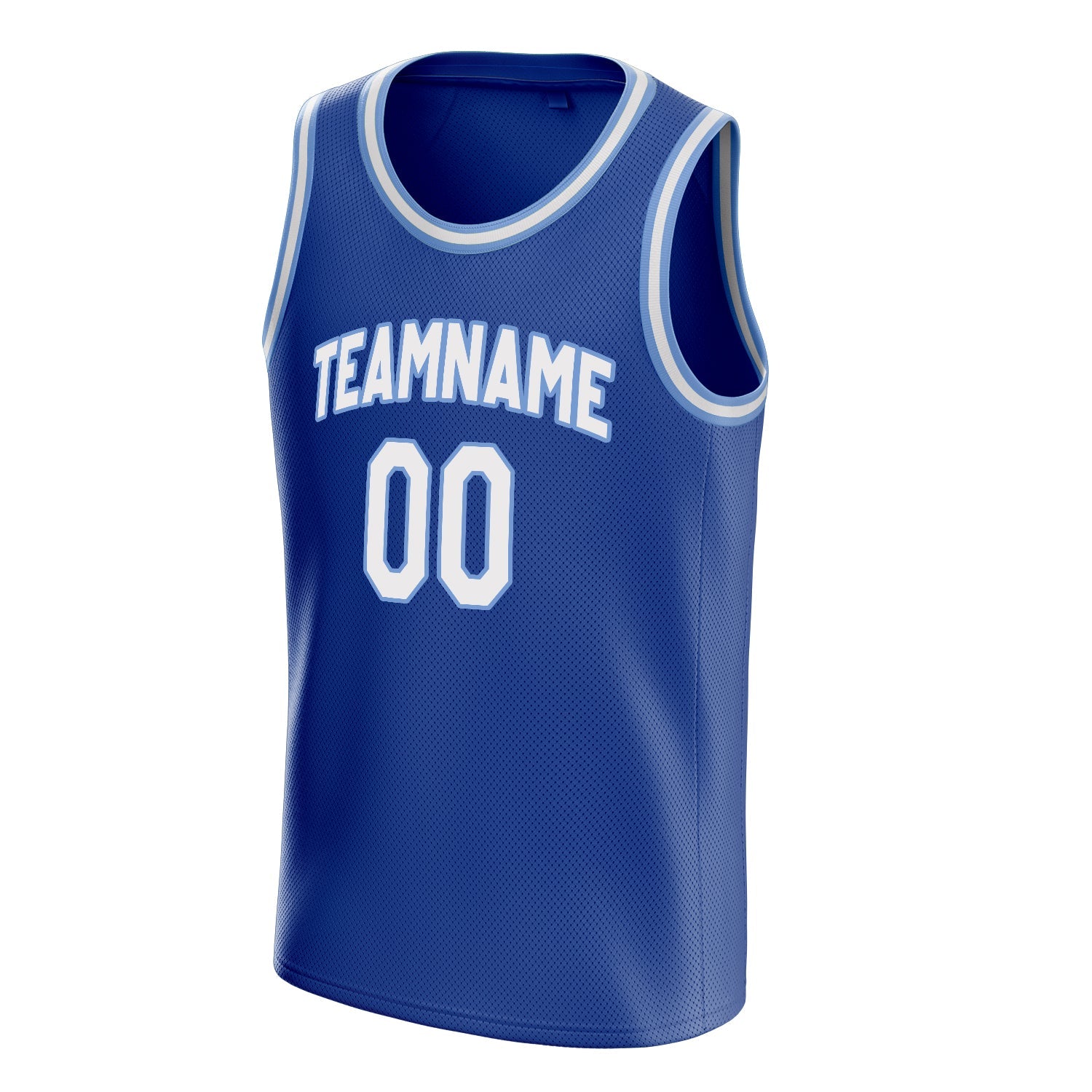 Custom Royal White Solid-Color Basketball Jersey