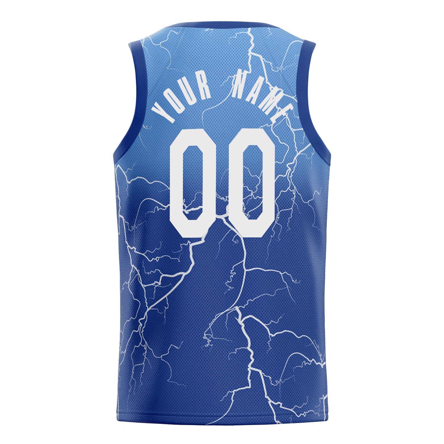 Custom Royal White Lightning Basketball Jersey