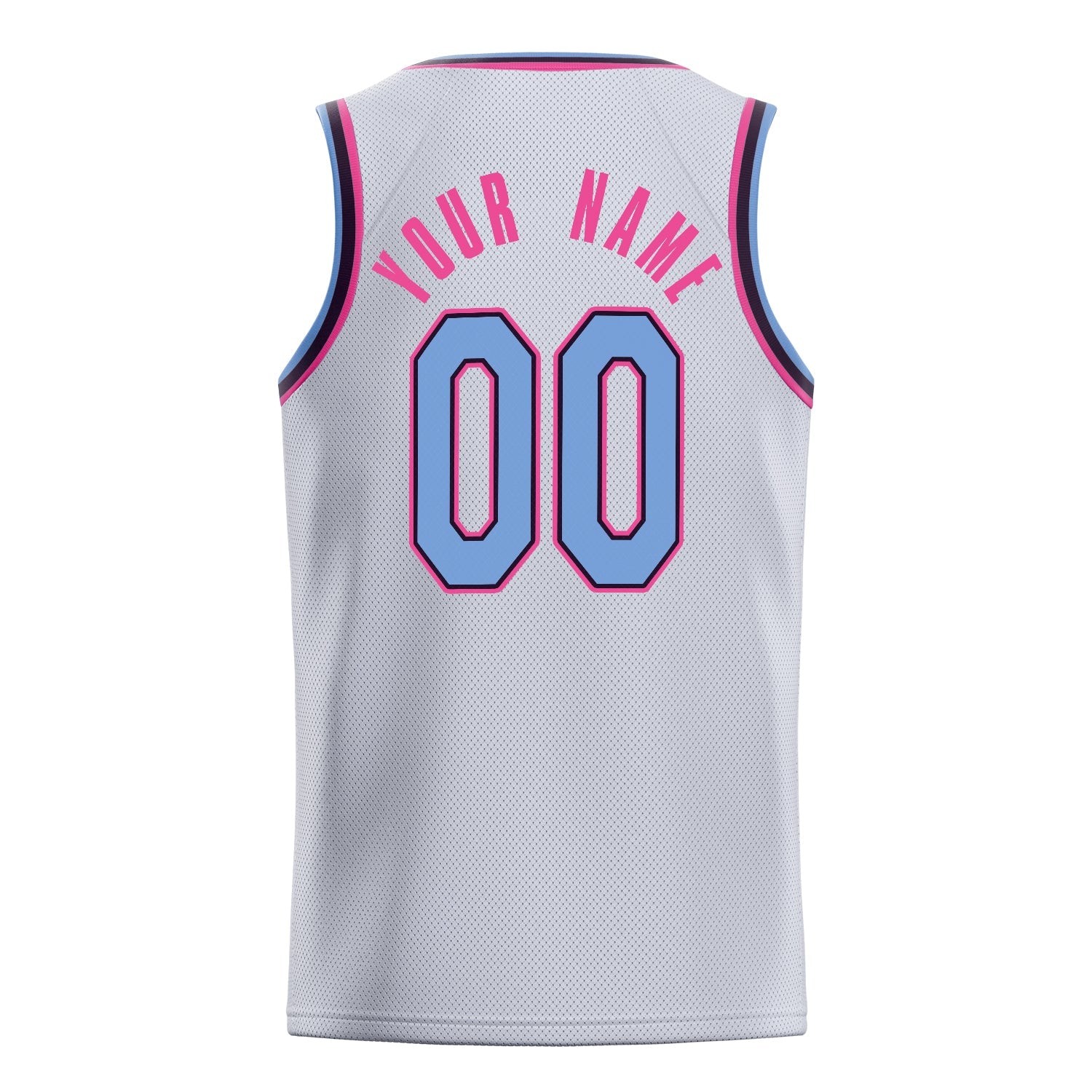 Custom White Light-Blue Solid-Color Basketball Jersey