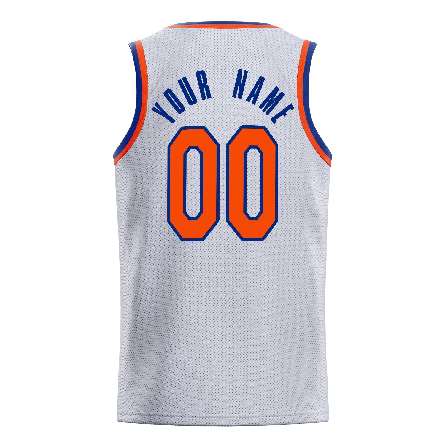 Custom White Orange Solid-Color Basketball Jersey