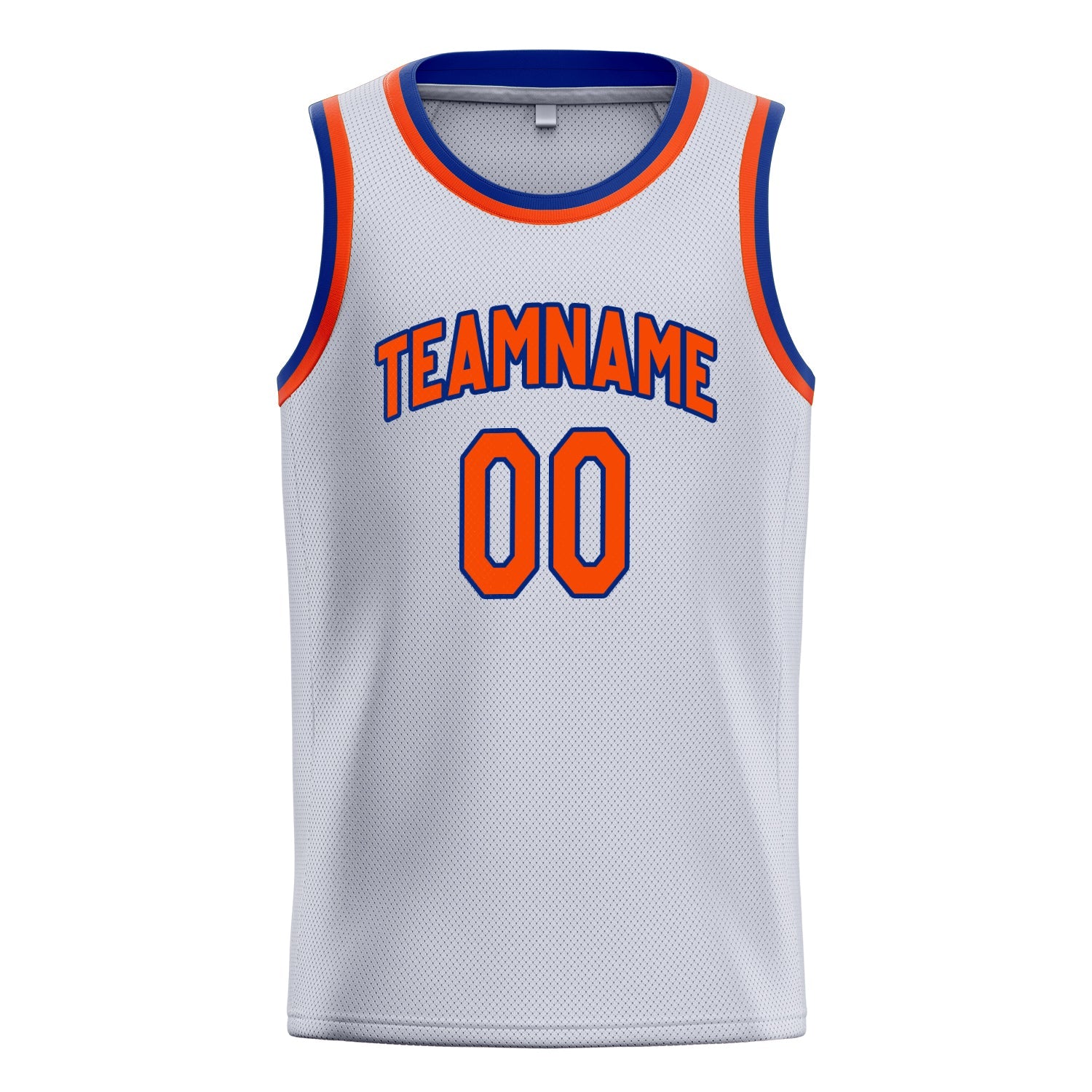 Custom White Orange Solid-Color Basketball Jersey