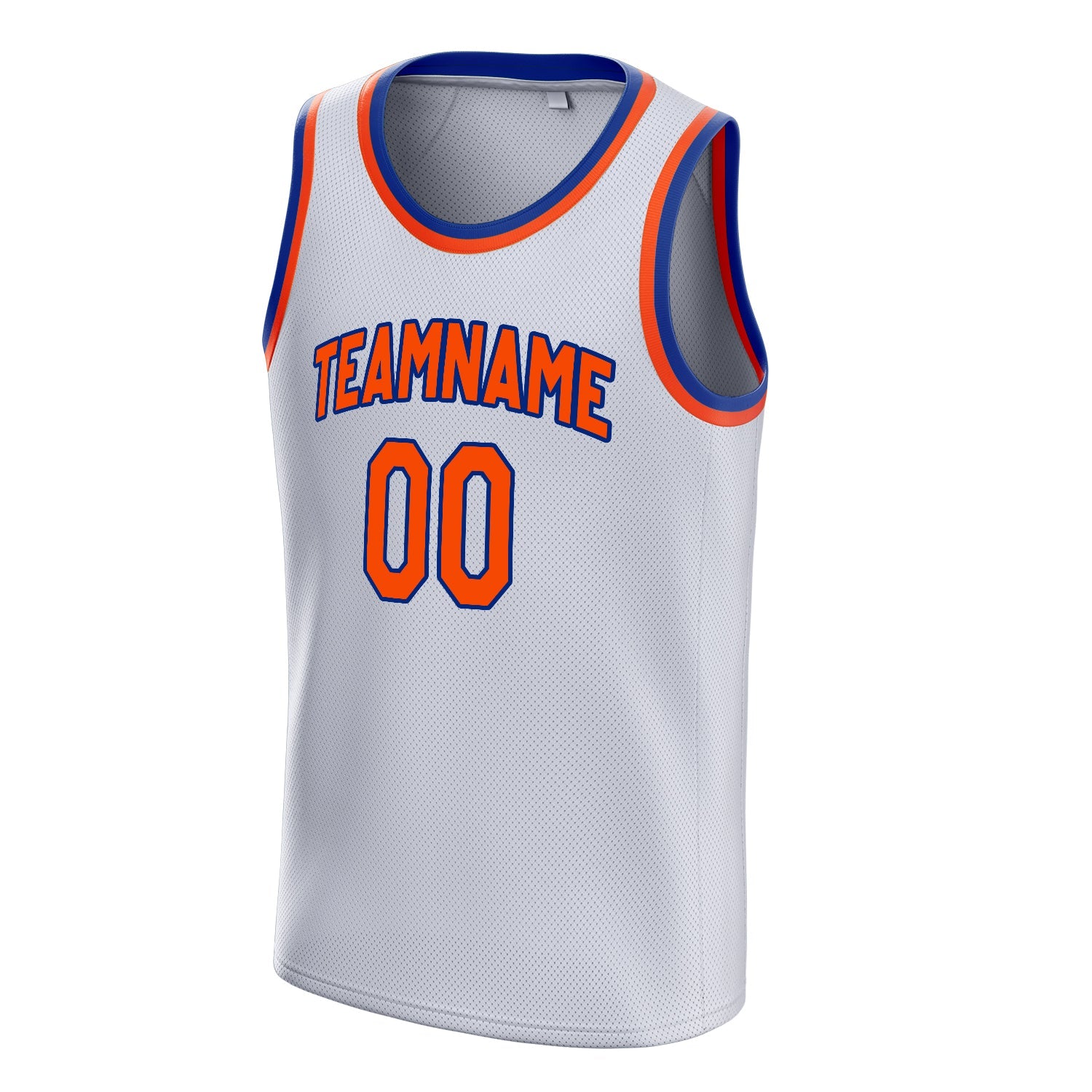 Custom White Orange Solid-Color Basketball Jersey