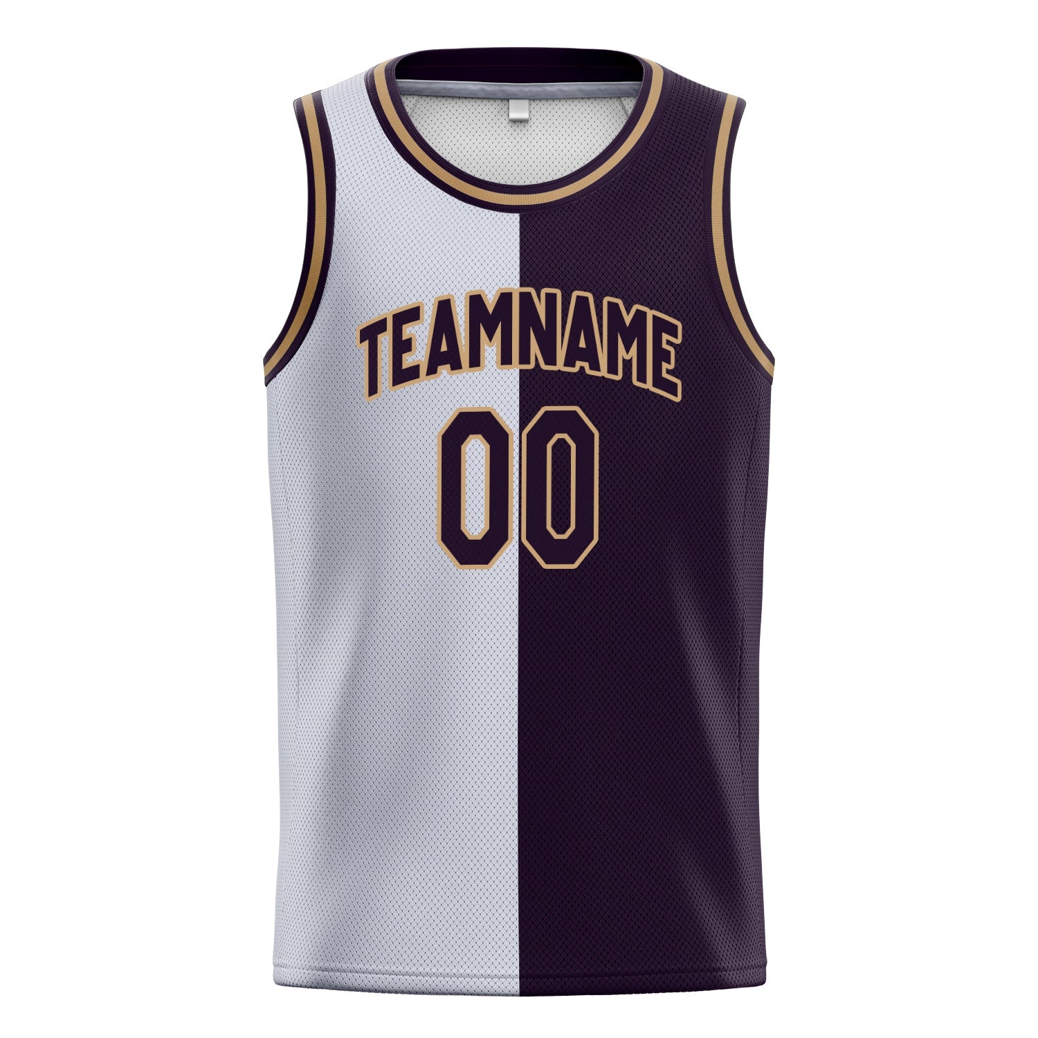 Custom White Black Split Basketball Jersey