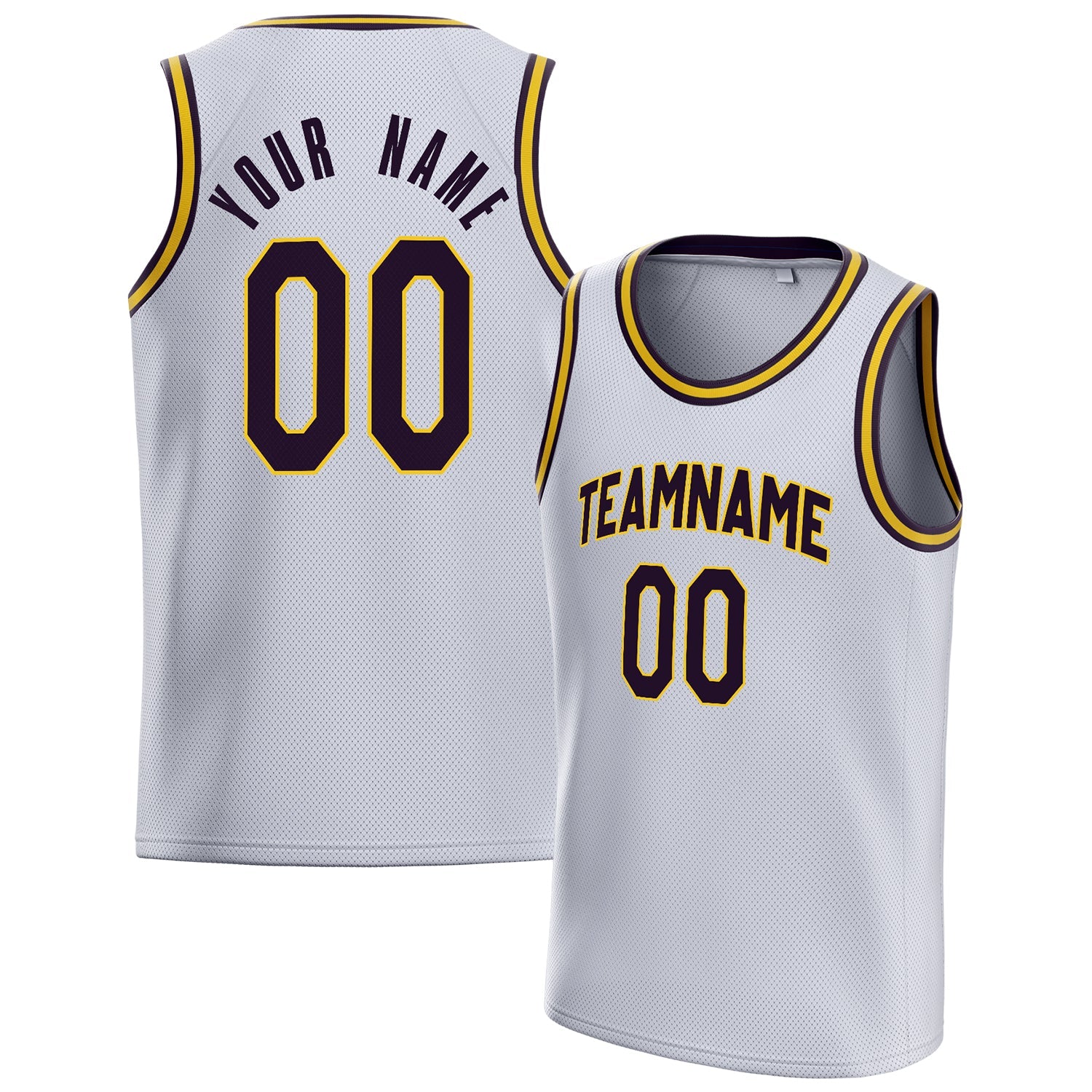 Custom White Black Solid-Color Basketball Jersey