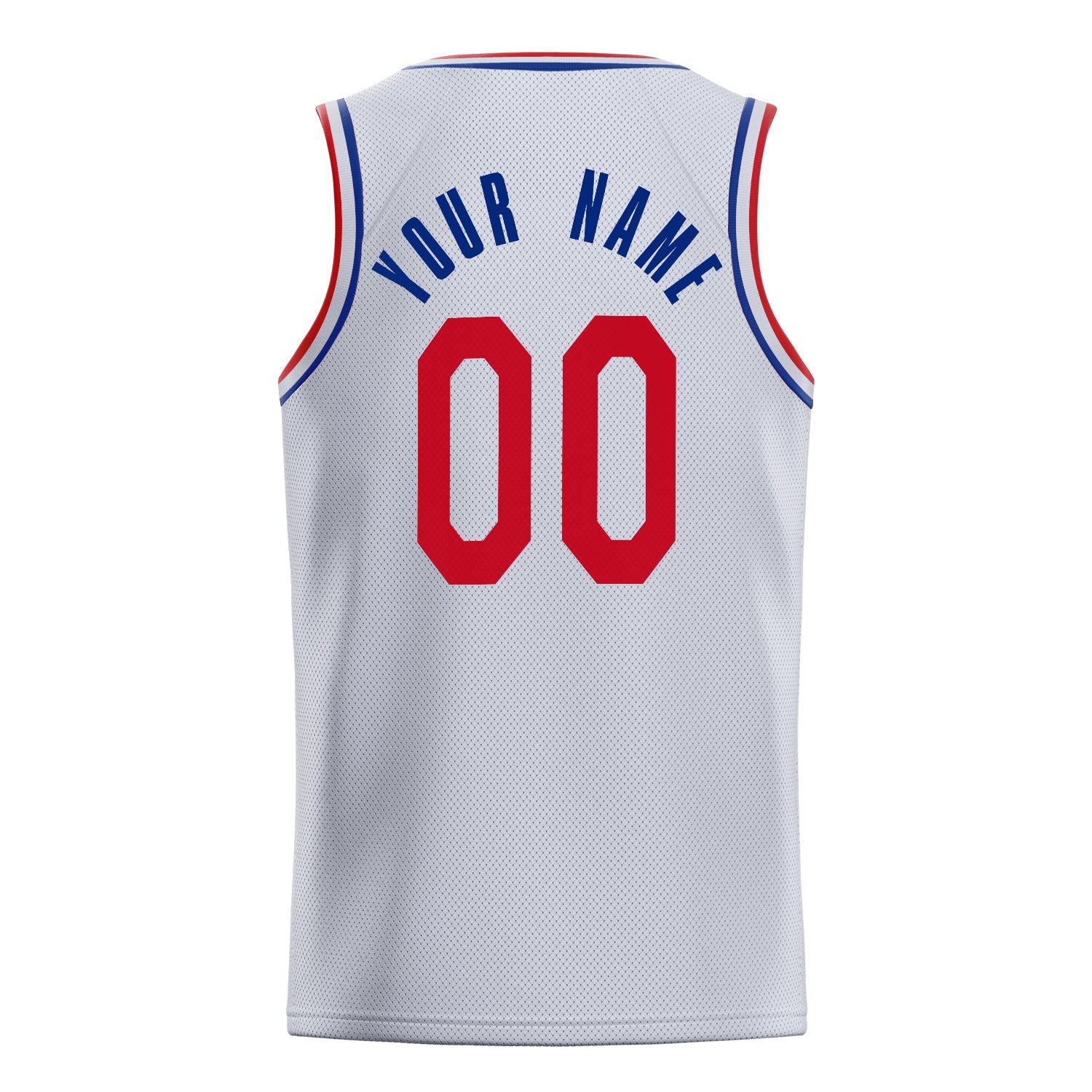 Custom White Red Solid-Color Basketball Jersey