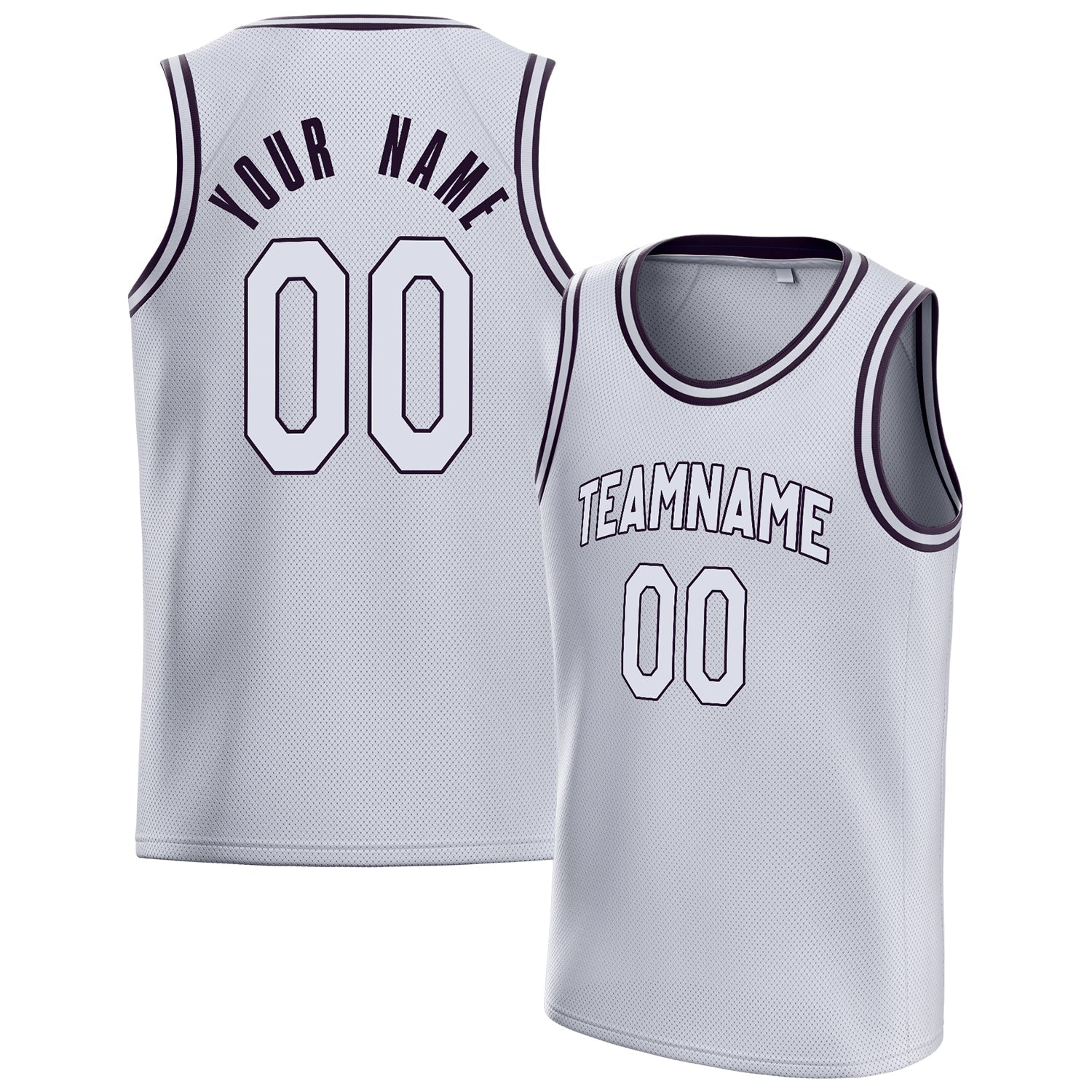 Custom White Black Solid-Color Basketball Jersey