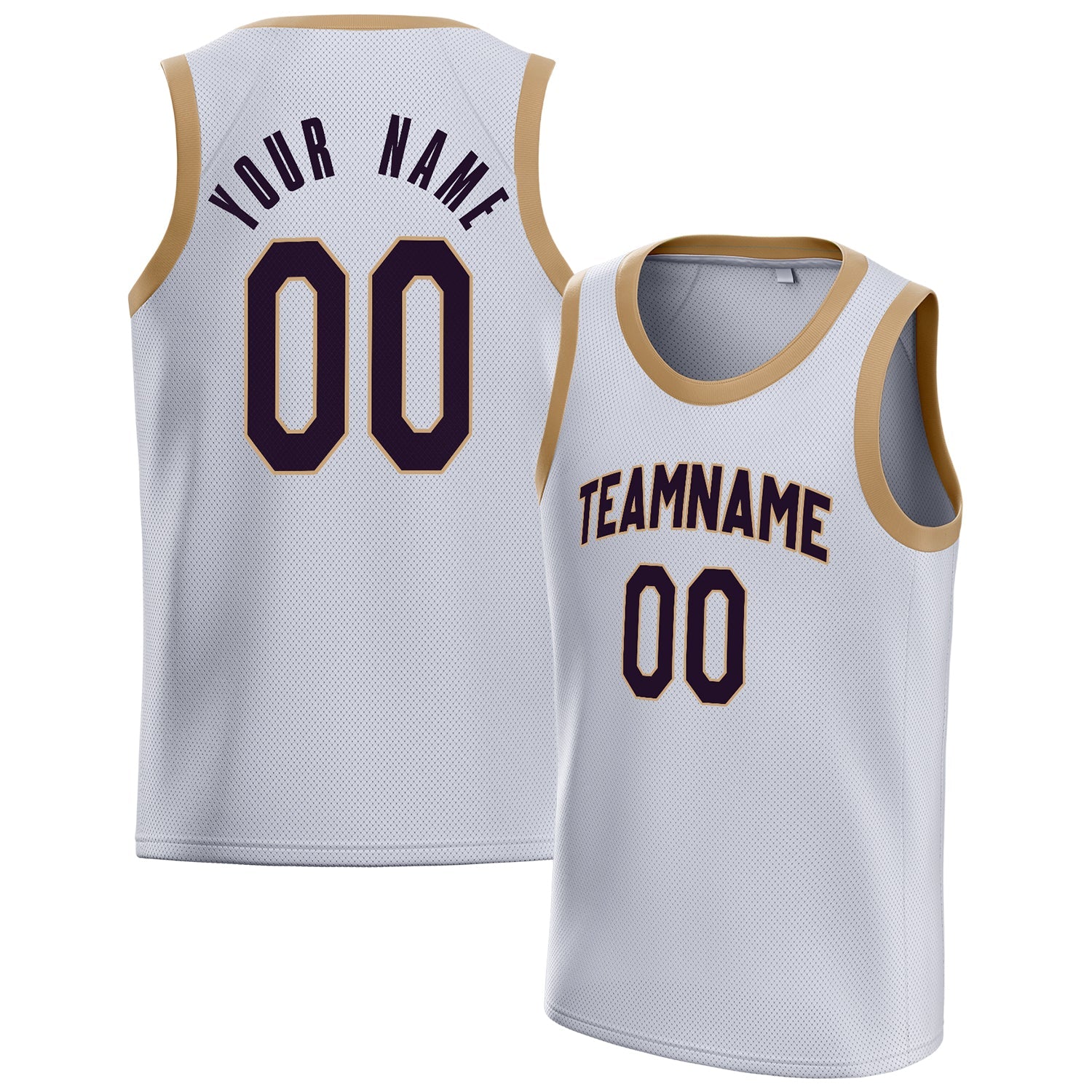 Custom White Black Solid-Color Basketball Jersey