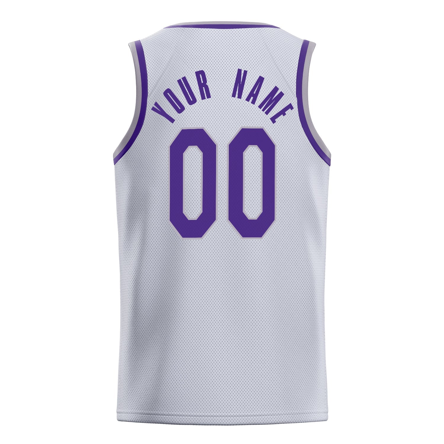 Custom White Purple Solid-Color Basketball Jersey