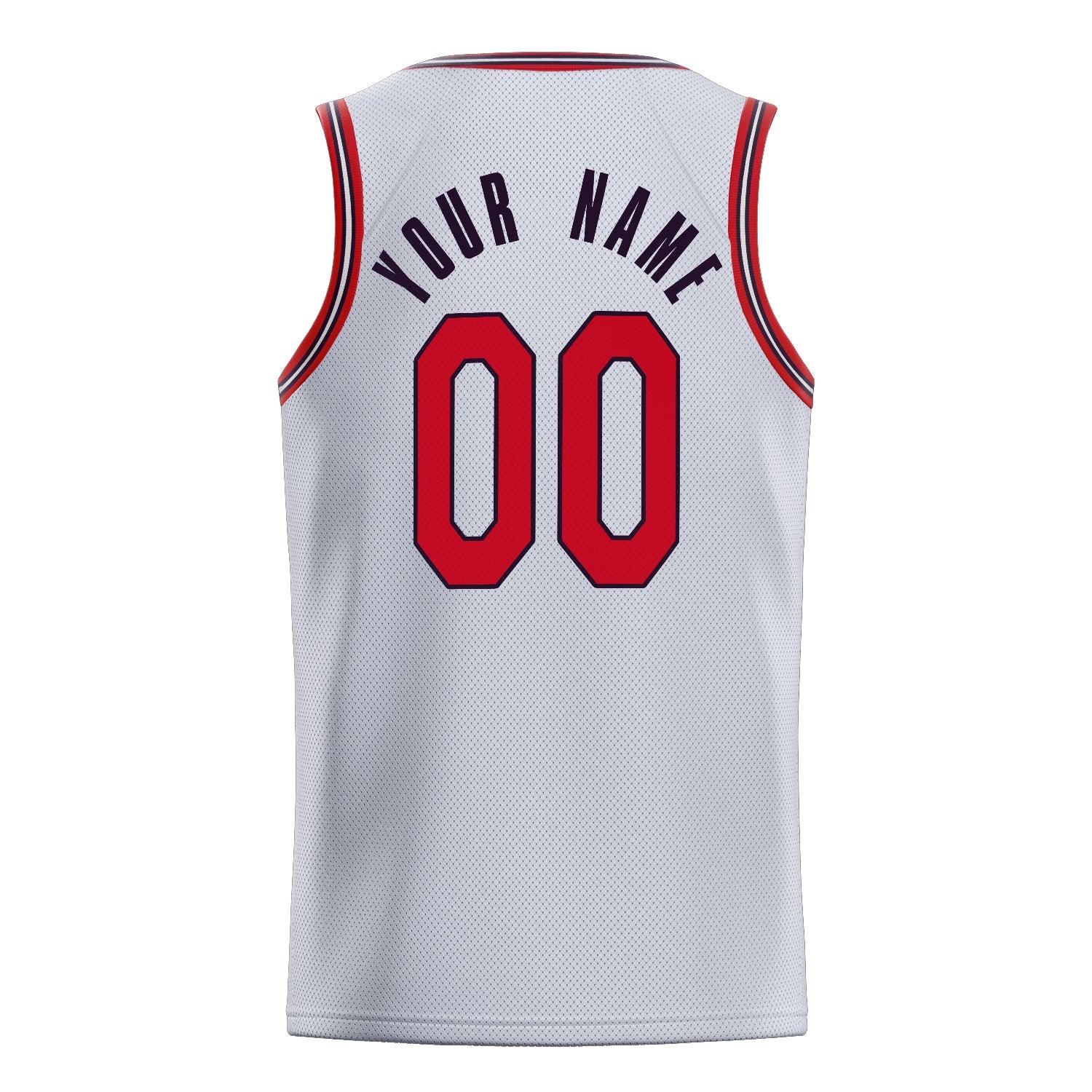Custom White Red Solid-Color Basketball Jersey
