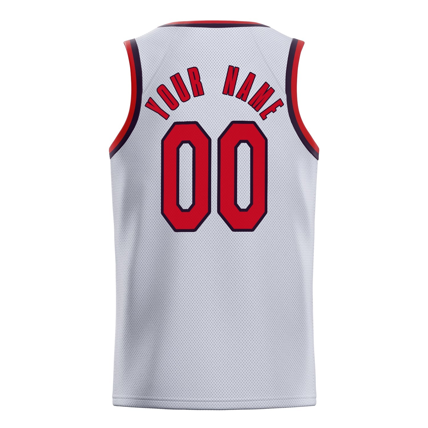 Custom White Red Solid-Color Basketball Jersey