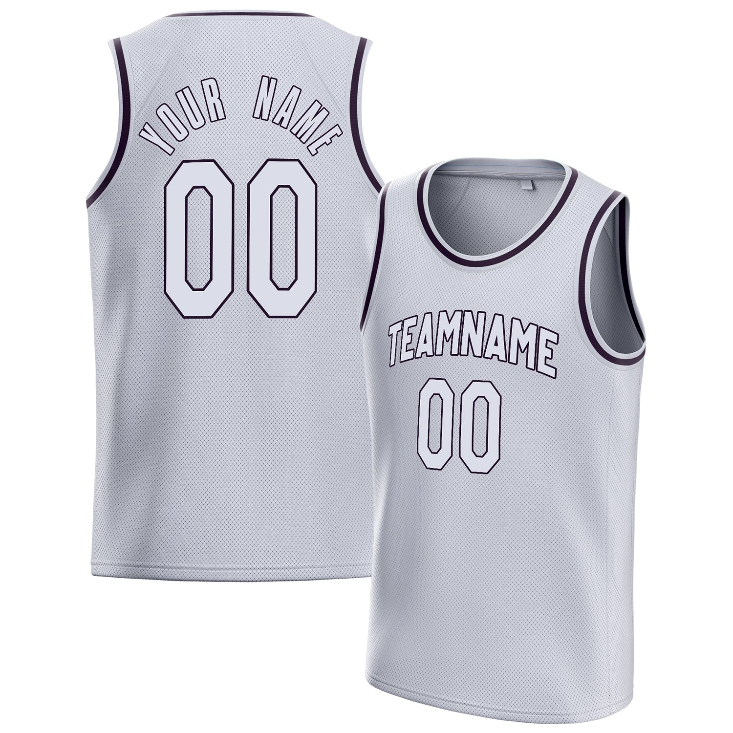 Custom White Black Solid-Color Basketball Jersey