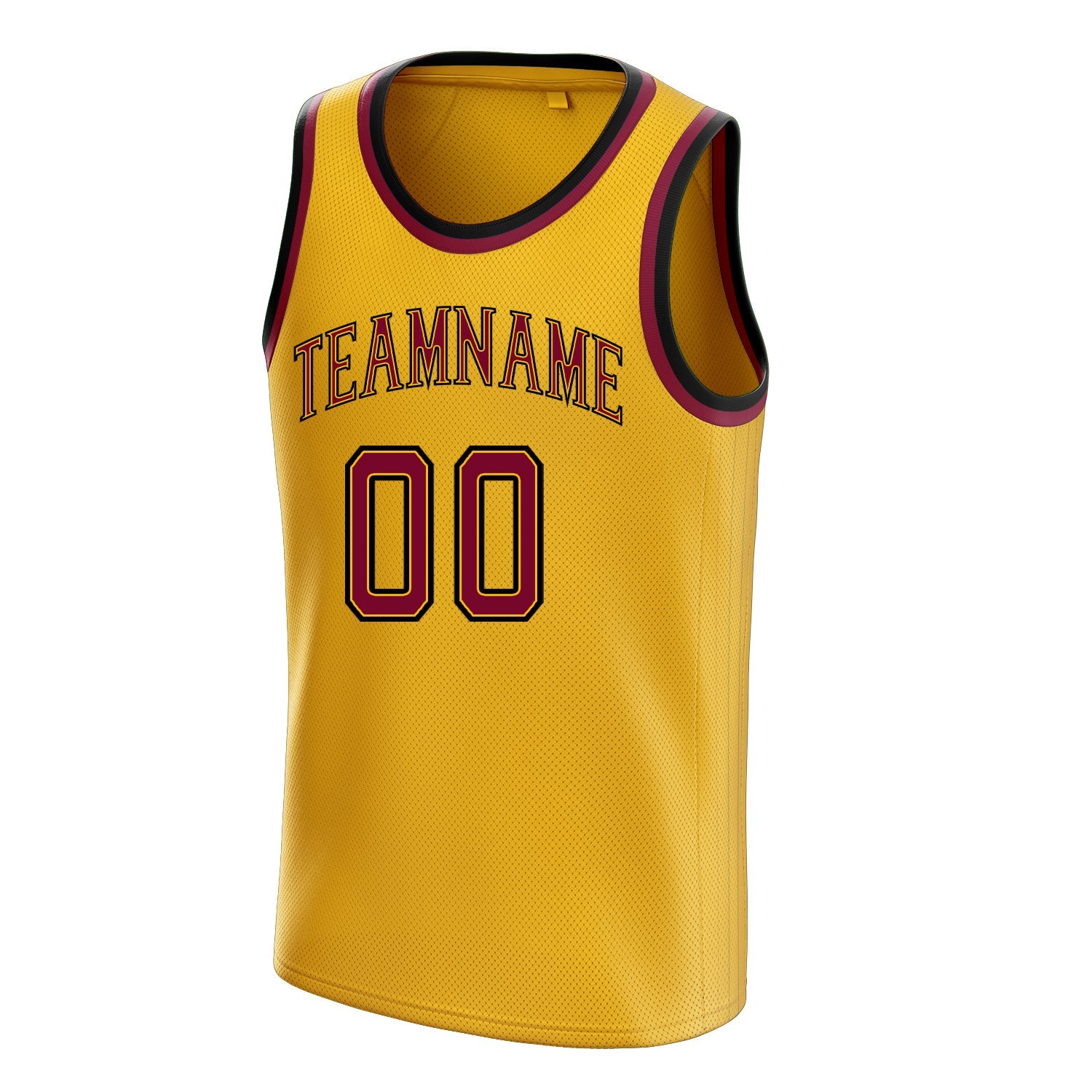 Custom Gold Maroon Solid-Color Basketball Jersey