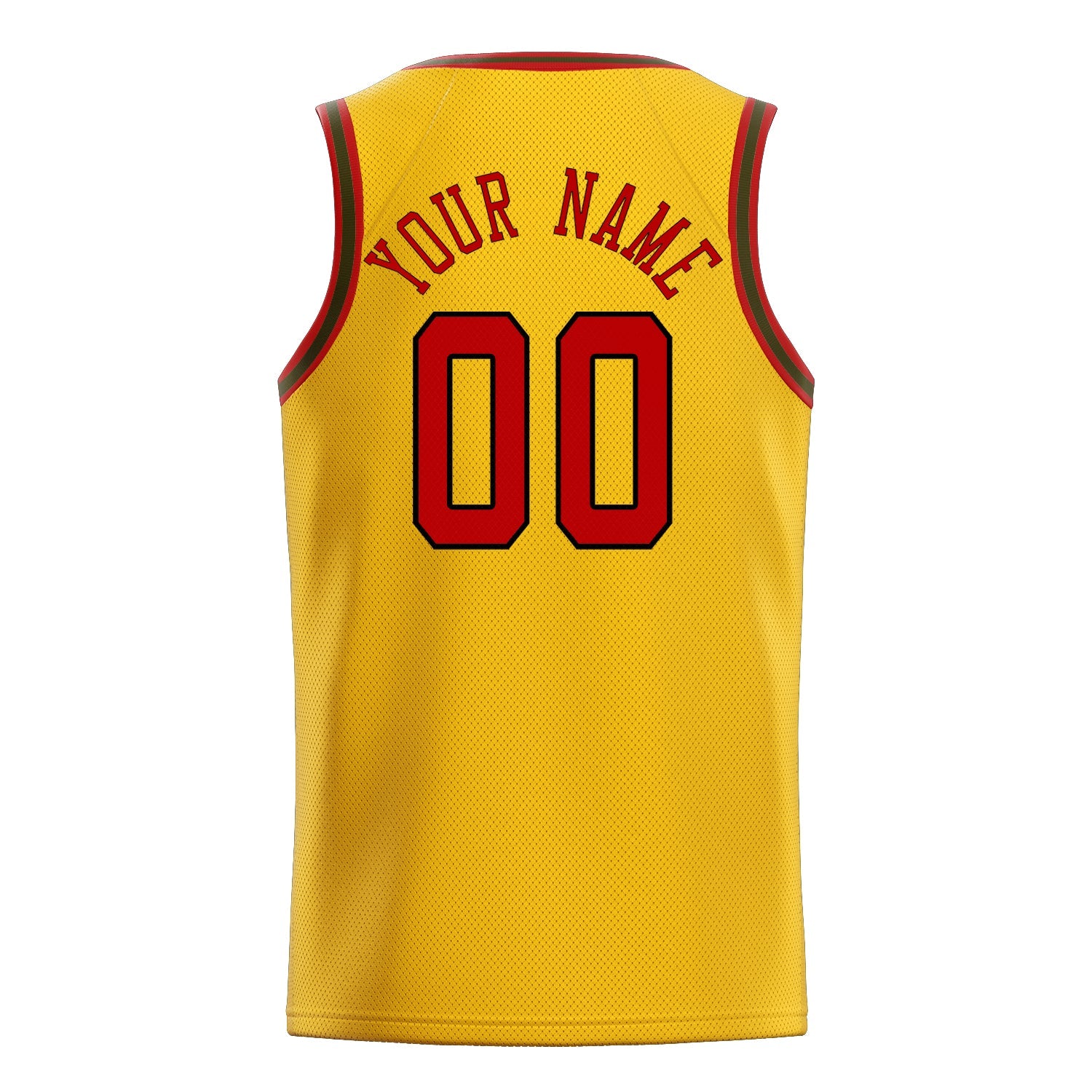 Custom Gold Red Solid-Color Basketball Jersey