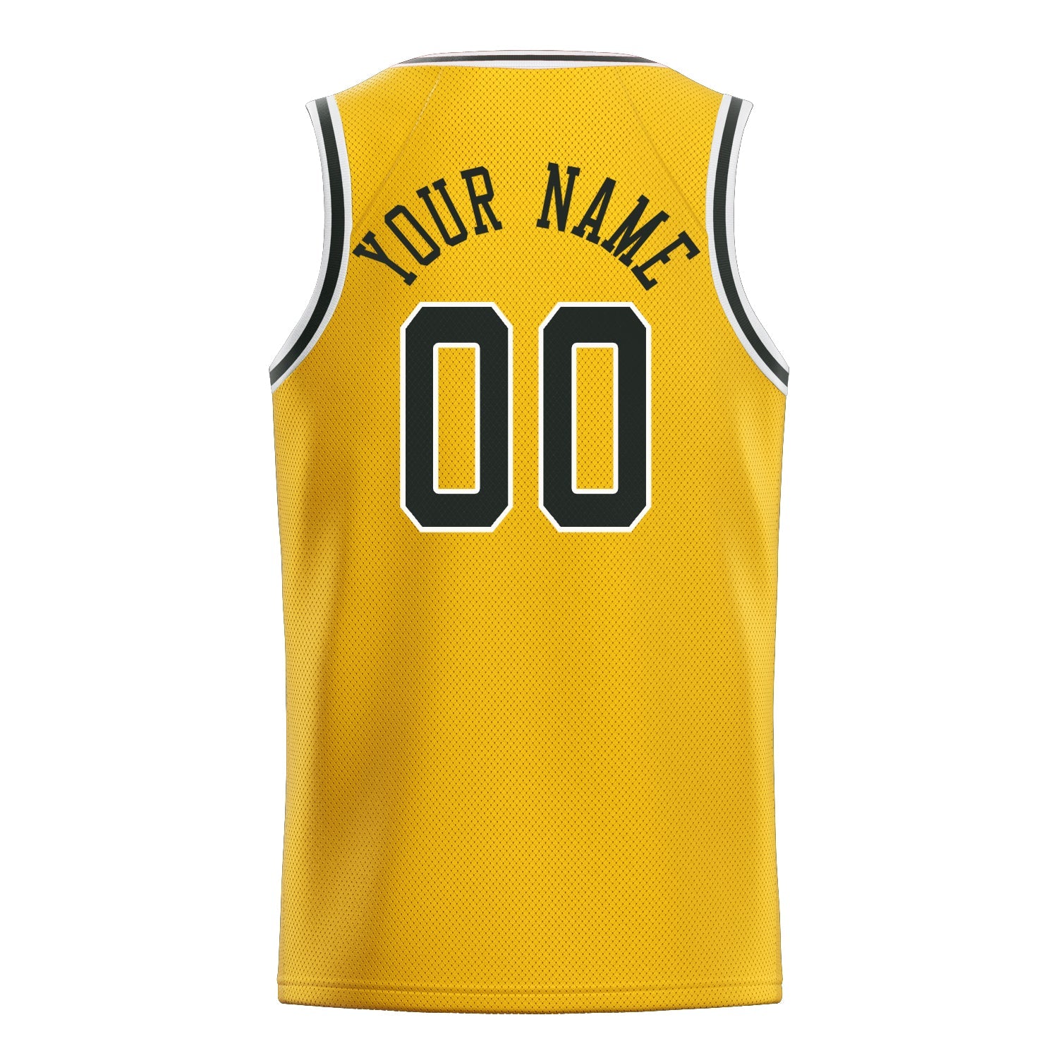 Custom Gold Black Solid-Color Basketball Jersey