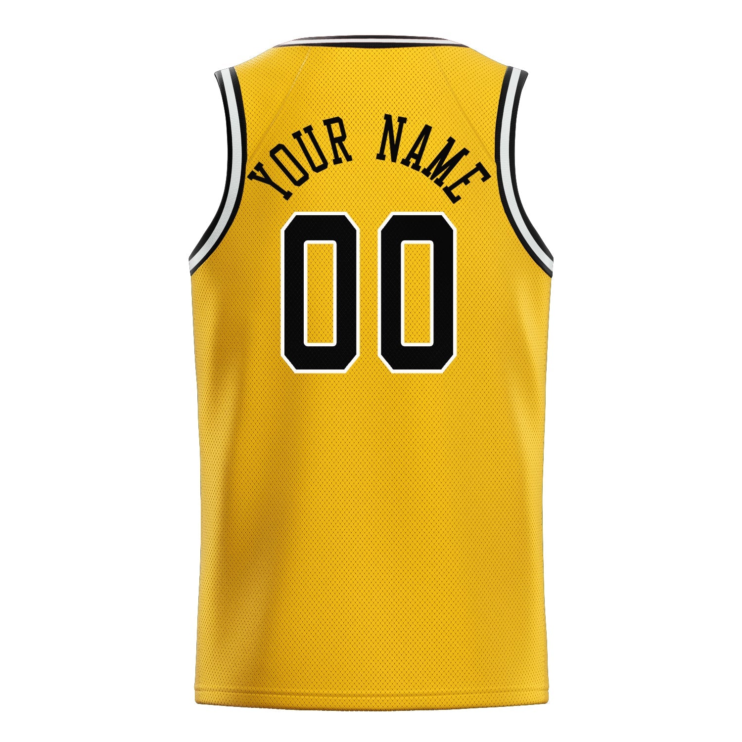 Custom Gold Black Solid-Color Basketball Jersey