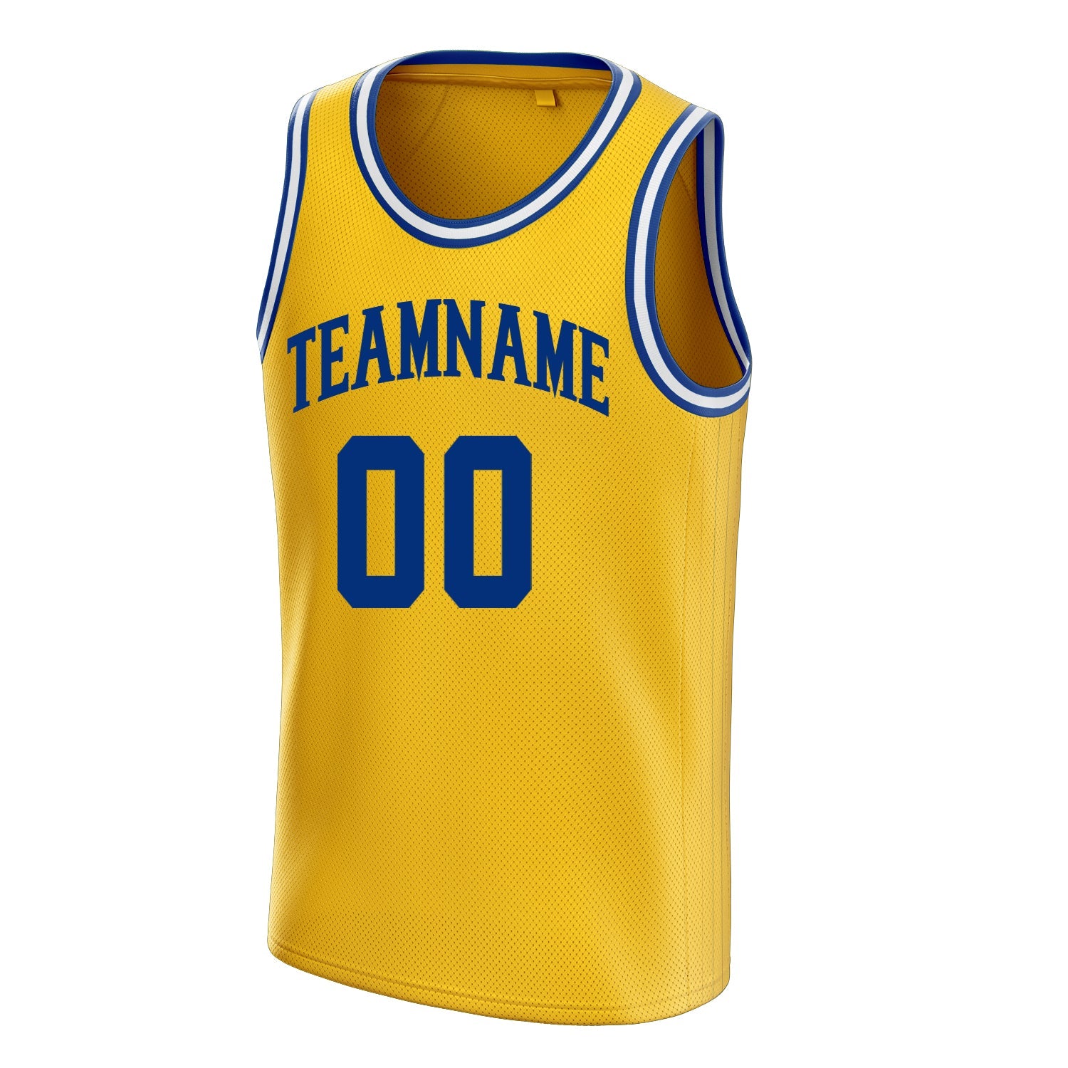 Custom Gold Royal Solid-Color Basketball Jersey