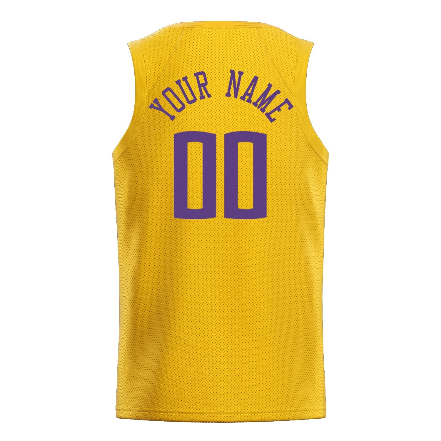 Custom Gold Purple Solid-Color Basketball Jersey