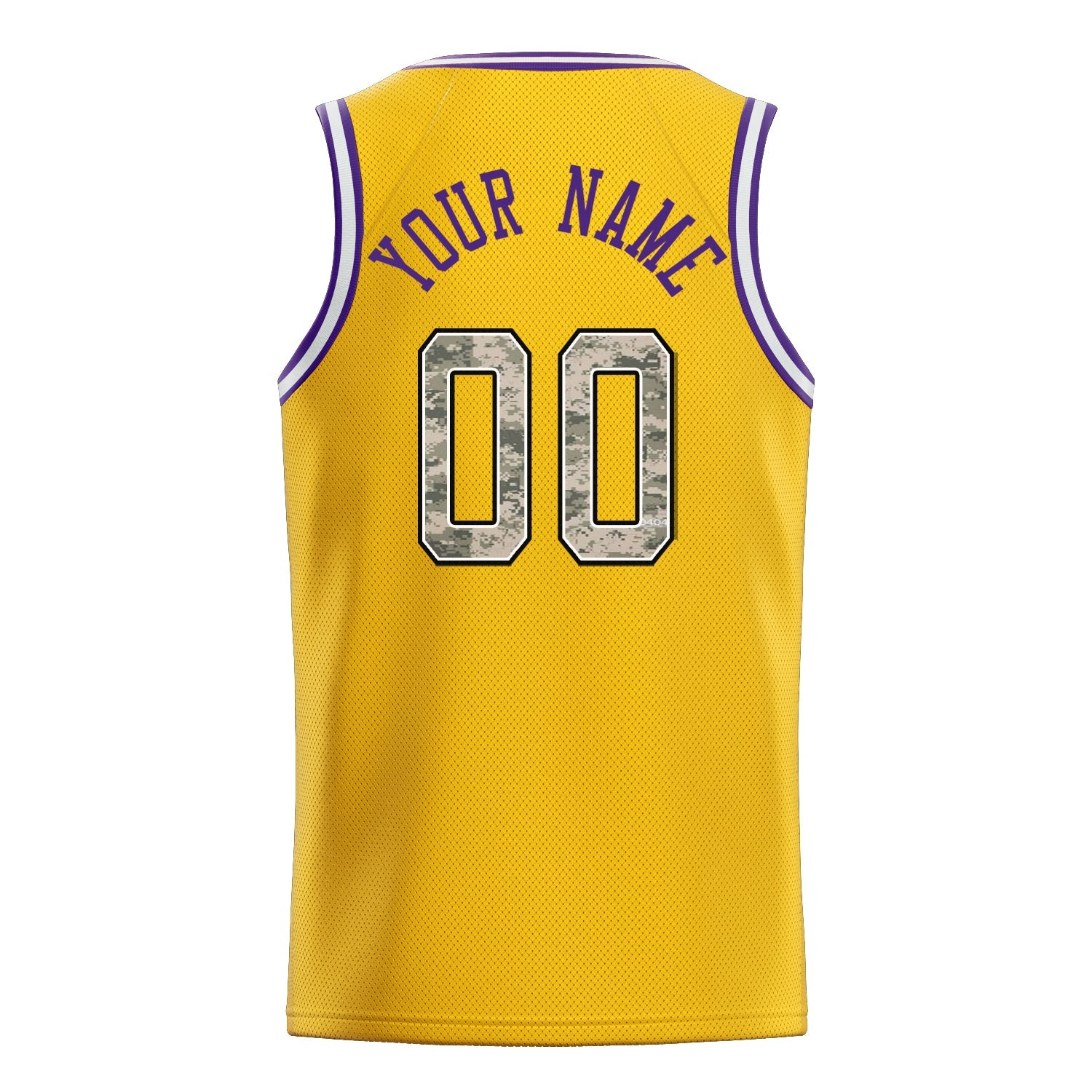 Custom Gold Camo Solid-Color Basketball Jersey