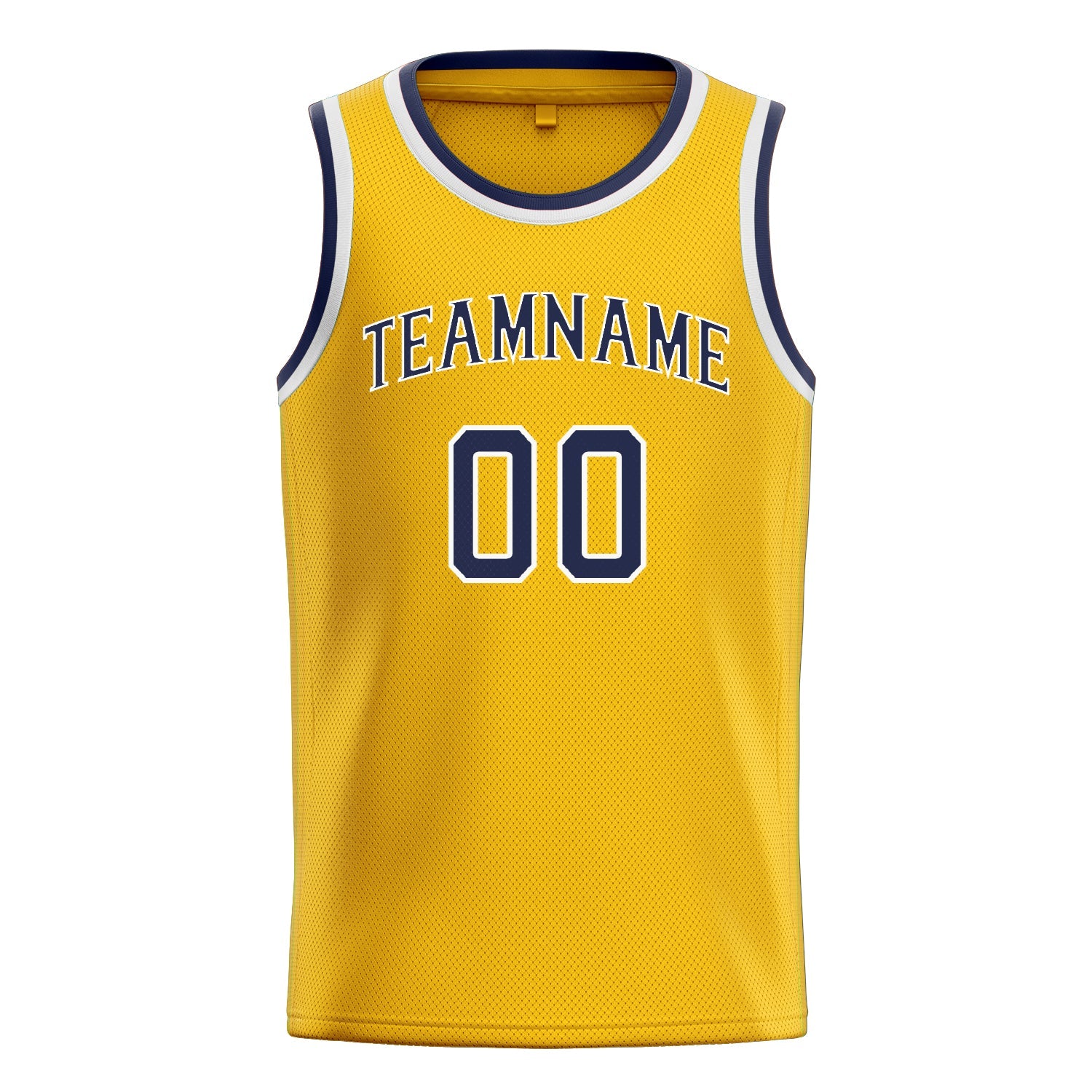Custom Gold Navy Solid-Color Basketball Jersey