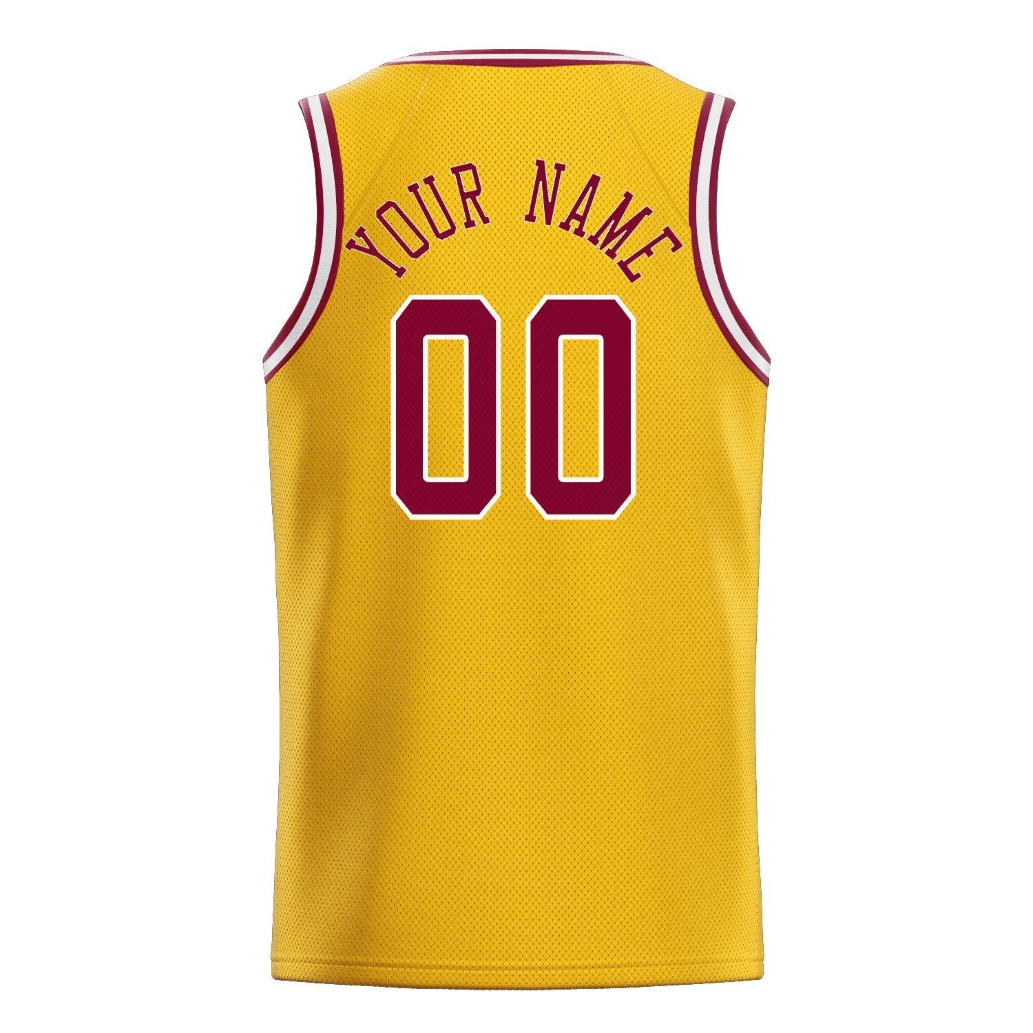 Custom Gold Red Solid-Color Basketball Jersey