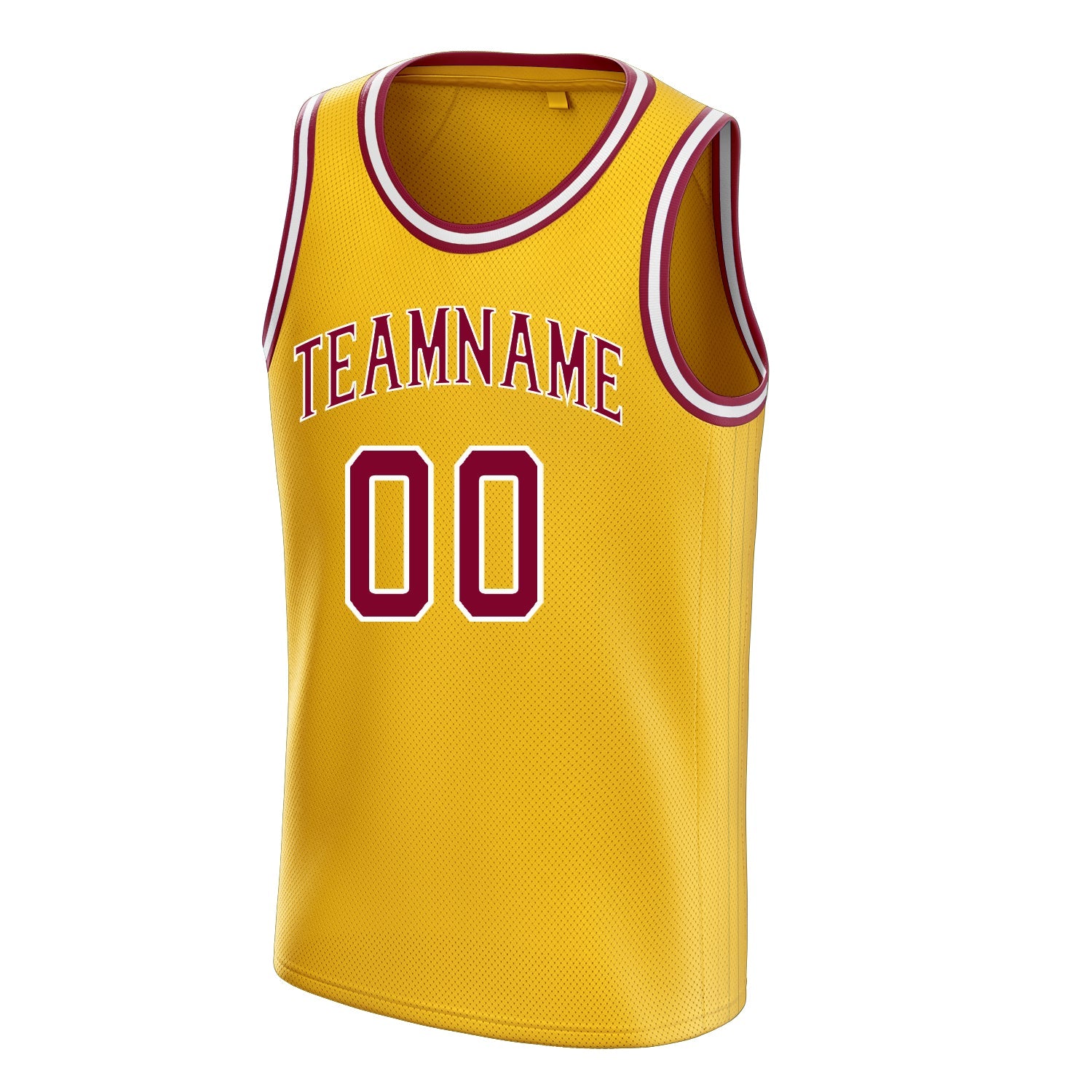 Custom Gold Red Solid-Color Basketball Jersey
