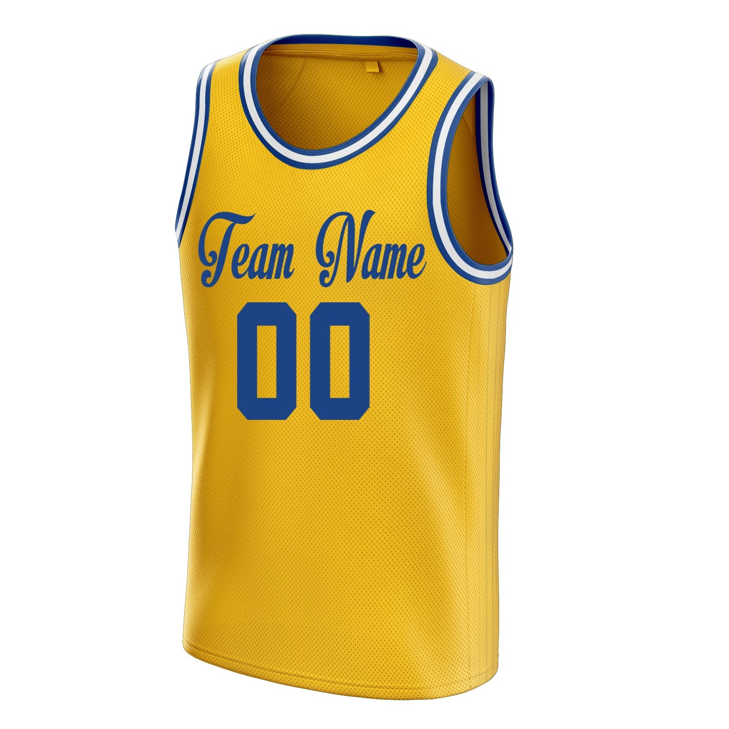 Custom Gold Royal Solid-Color Basketball Jersey