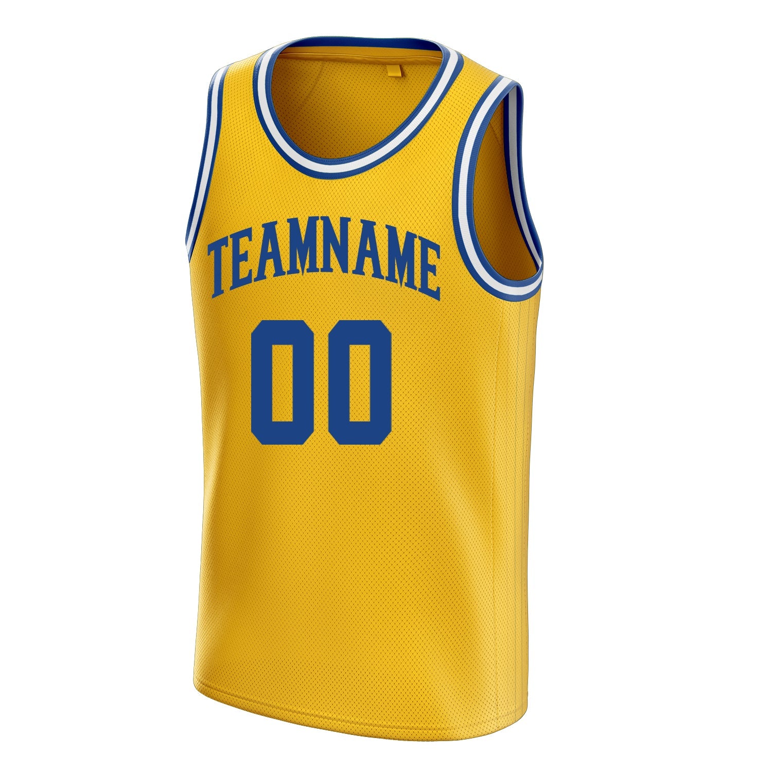 Custom Gold Royal Solid-Color Basketball Jersey