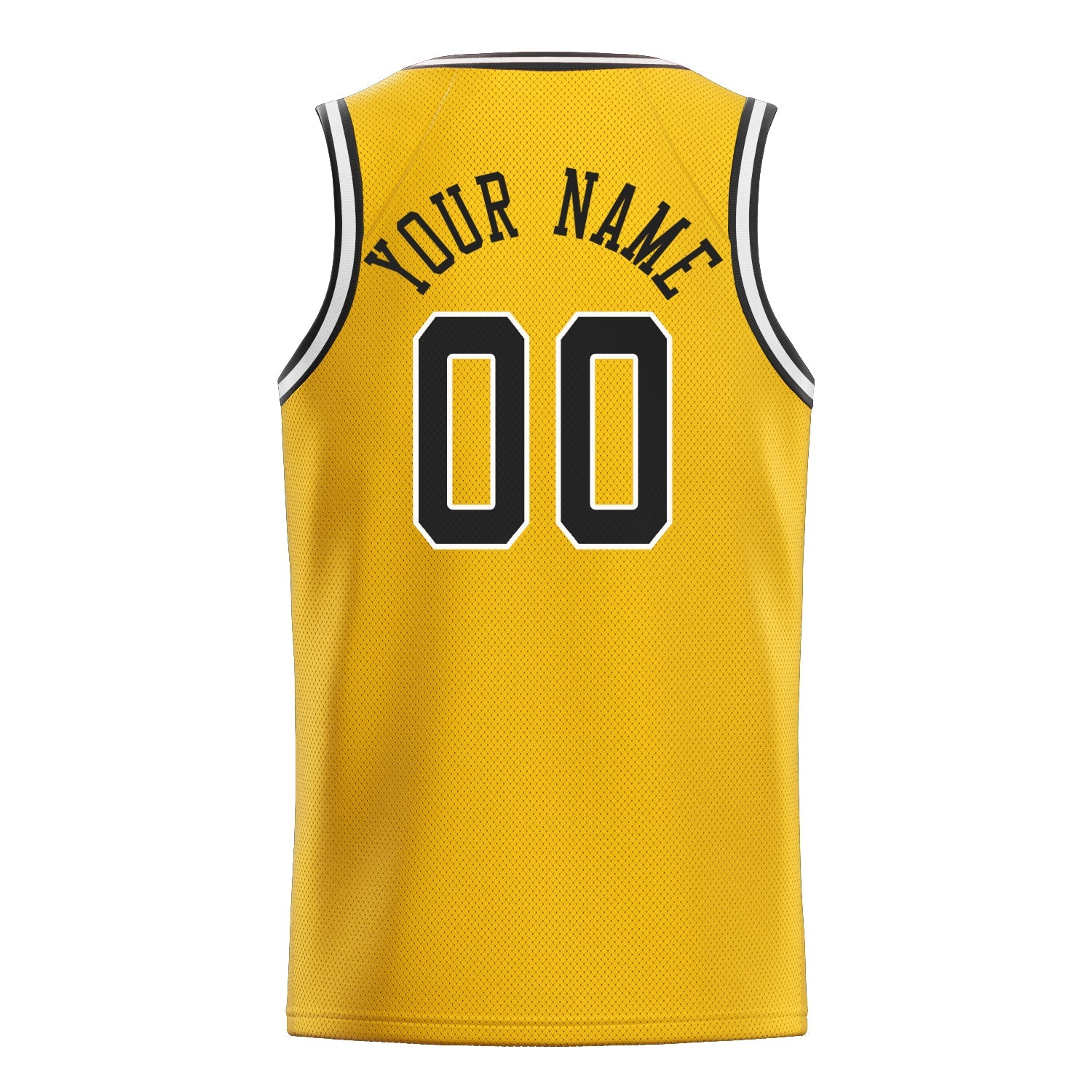 Custom Gold Black Solid-Color Basketball Jersey