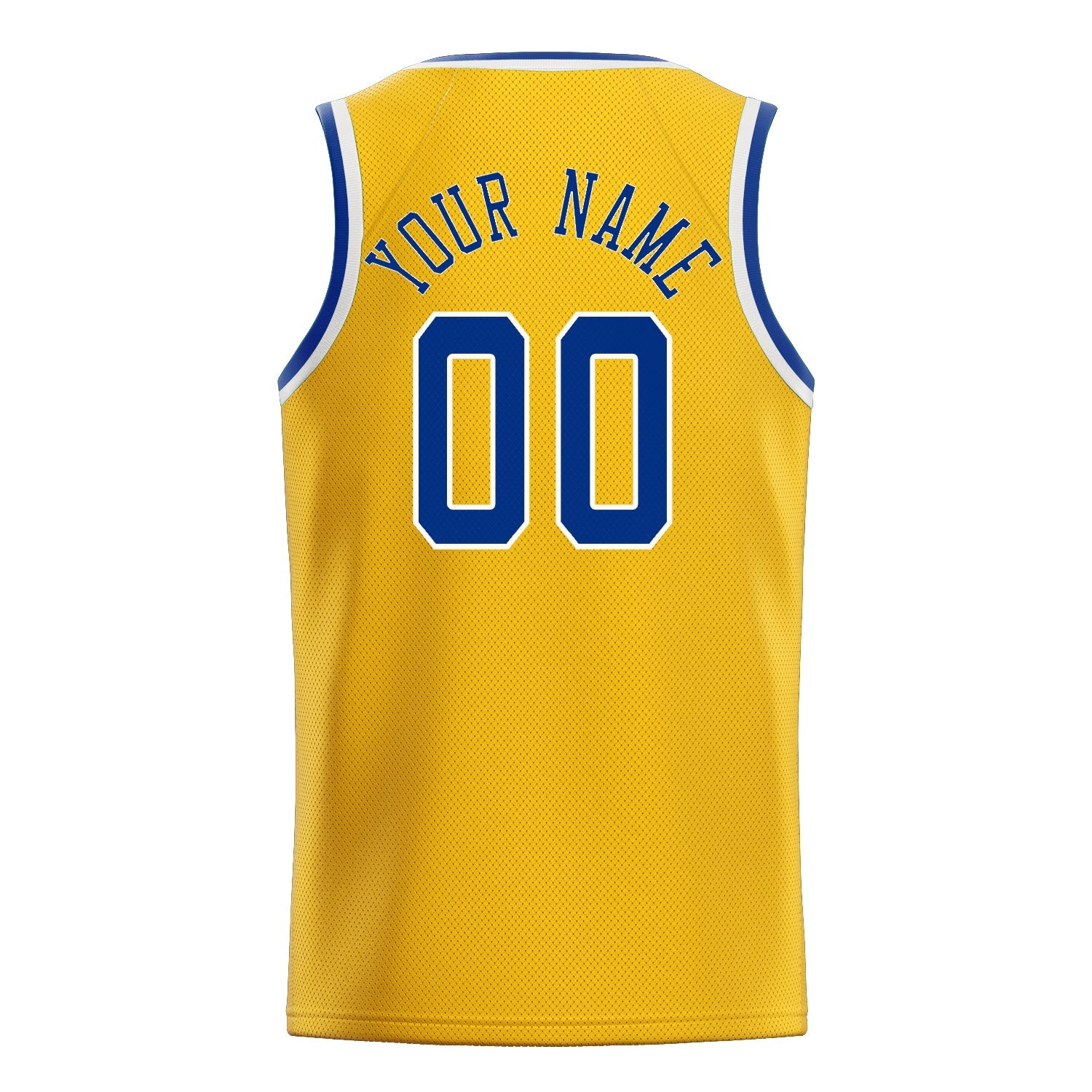 Custom Gold Royal Solid-Color Basketball Jersey