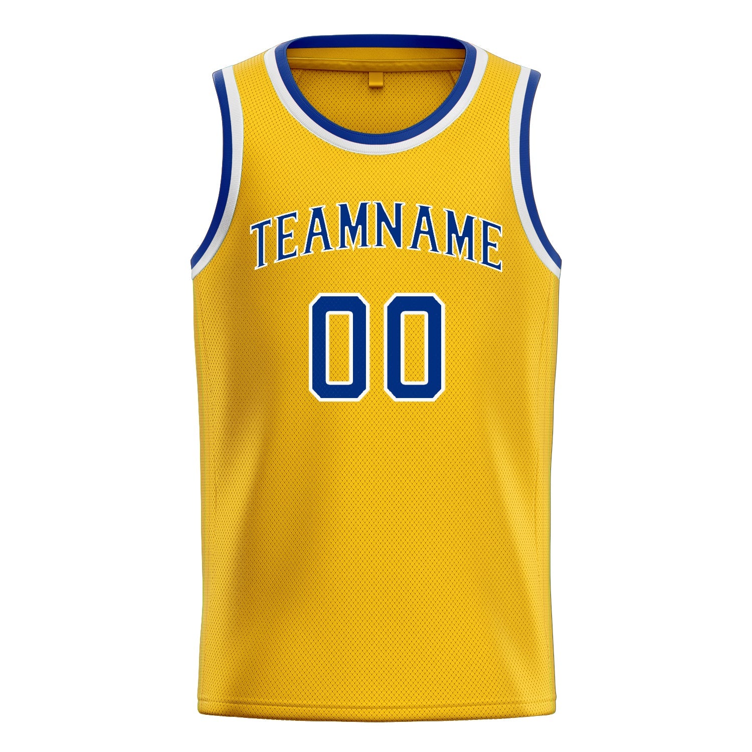 Custom Gold Royal Solid-Color Basketball Jersey