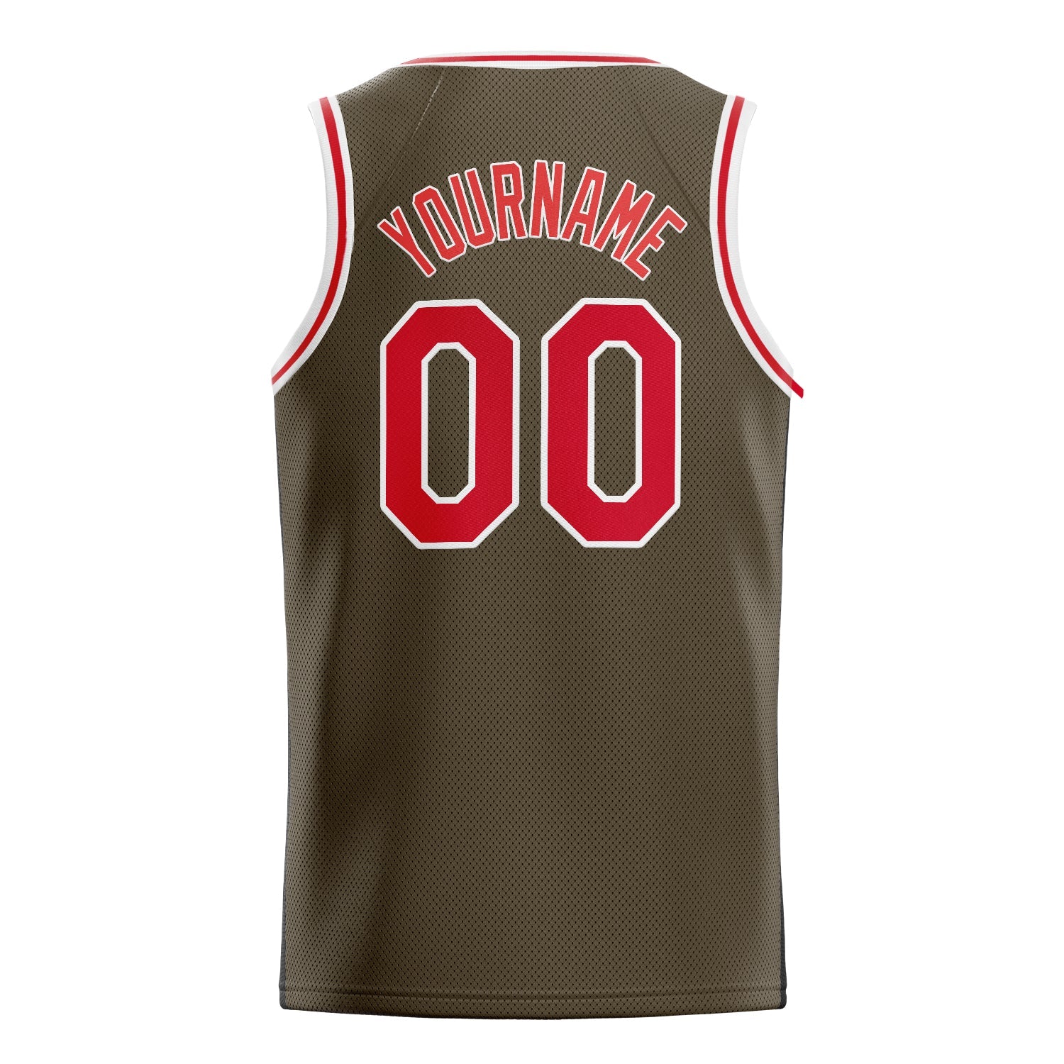 Custom Olive Red Solid-Color Basketball Jersey