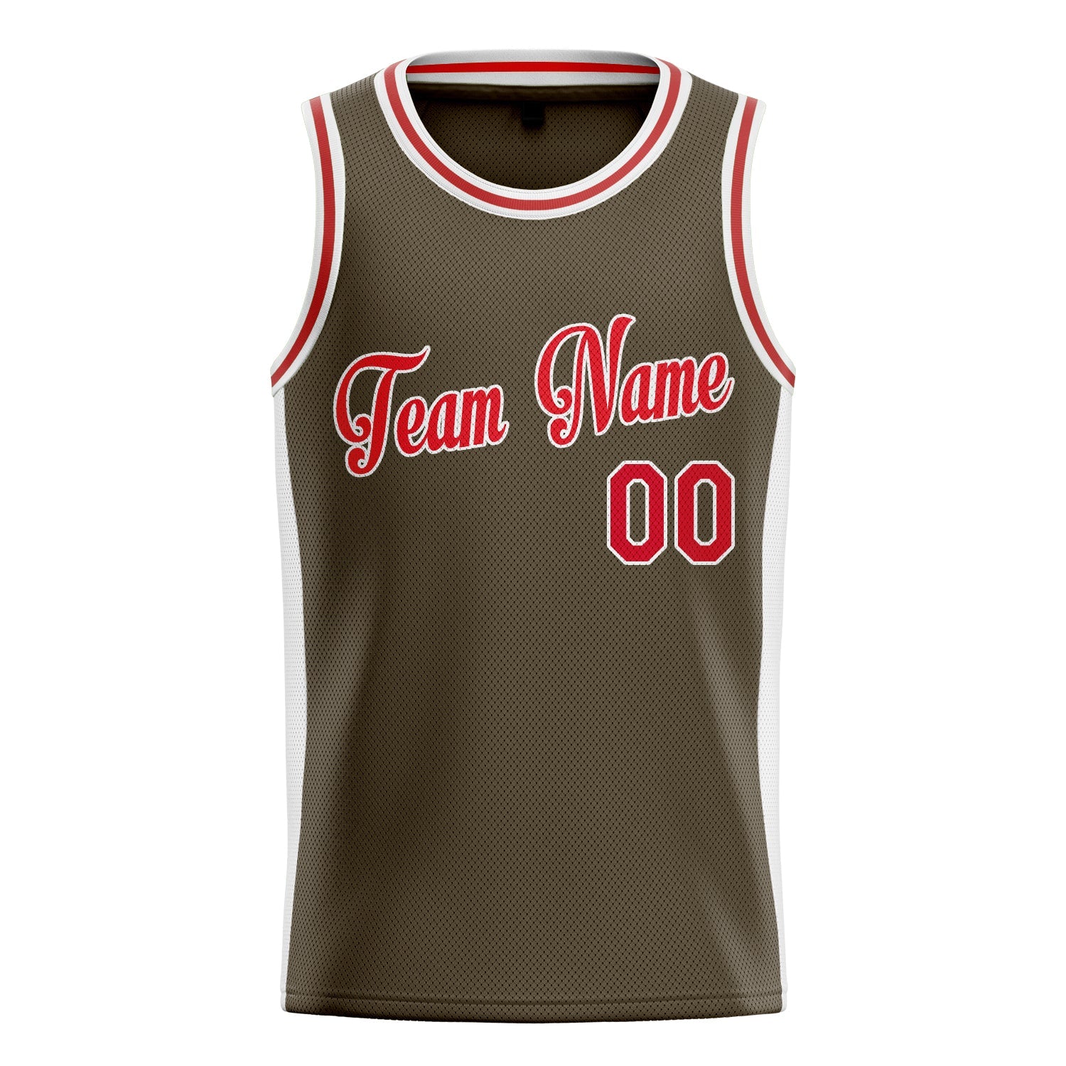 Custom Olive Red Solid-Color Basketball Jersey