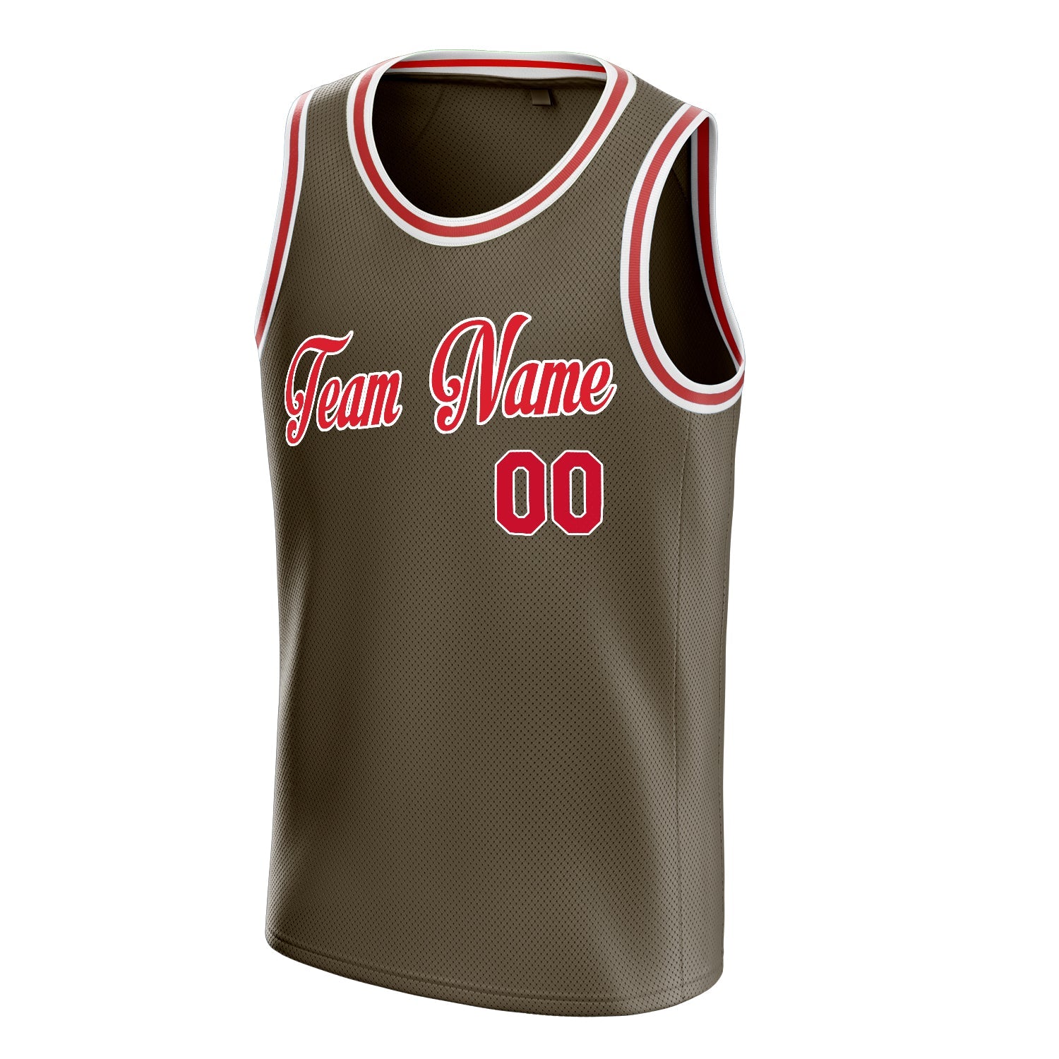 Custom Olive Red Solid-Color Basketball Jersey