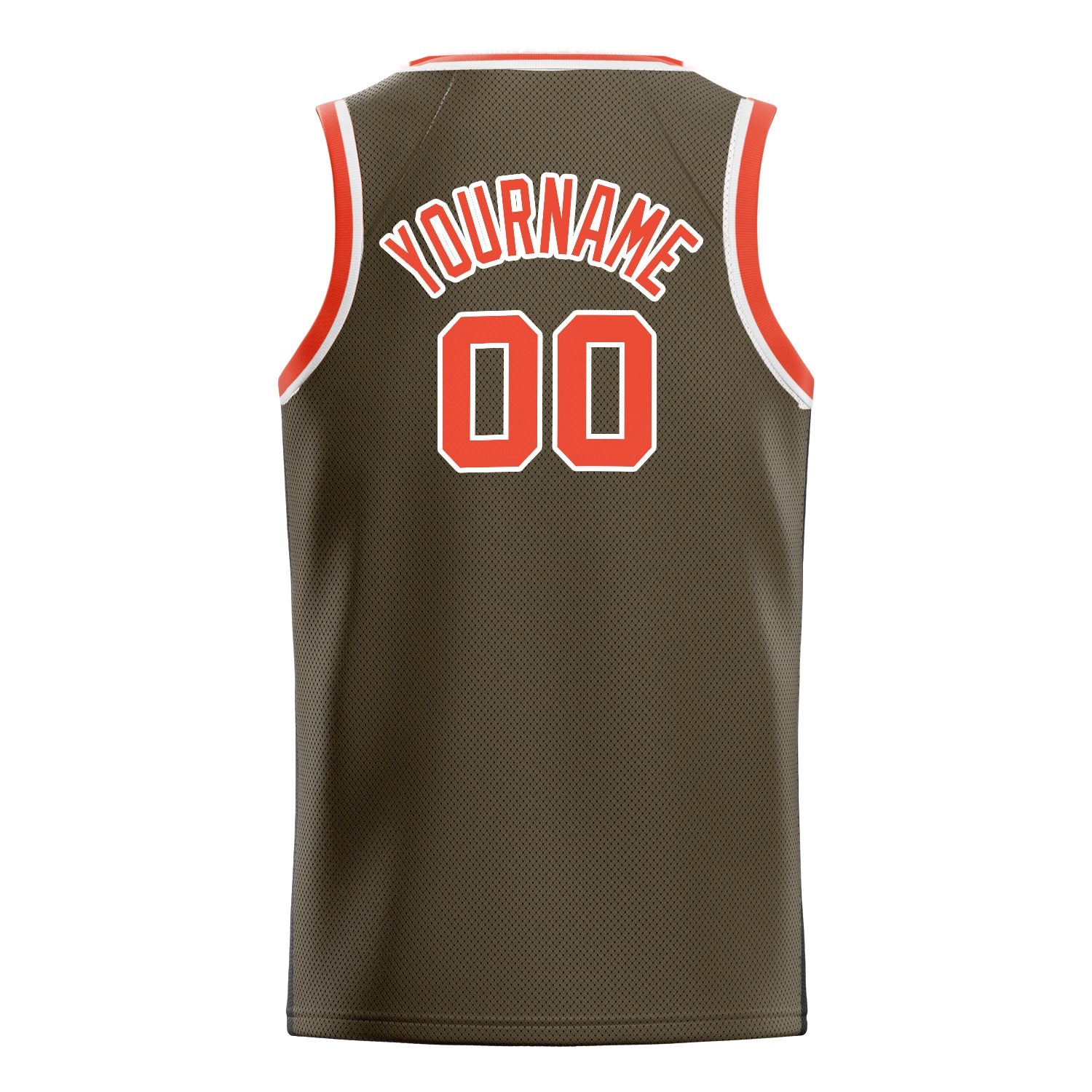 Custom Olive Orange Solid-Color Basketball Jersey