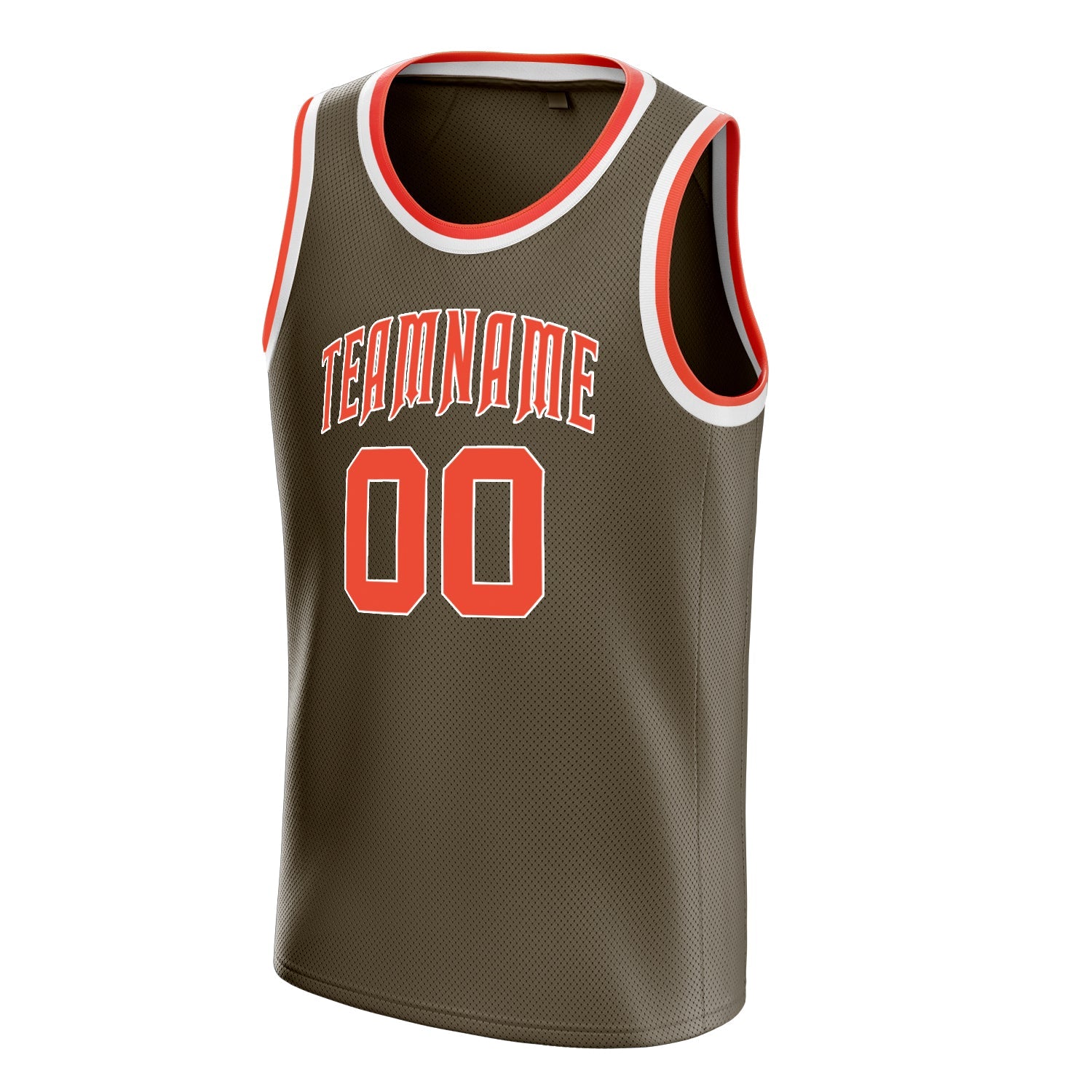 Custom Olive Orange Solid-Color Basketball Jersey