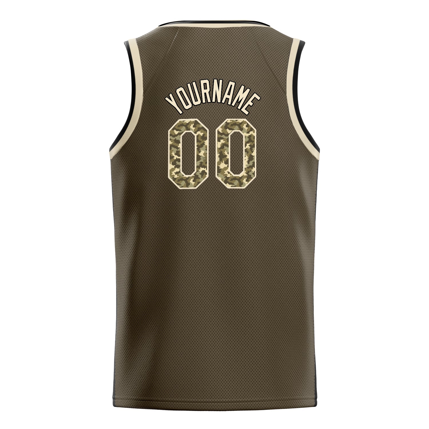 Custom Olive Camo Solid-Color Basketball Jersey